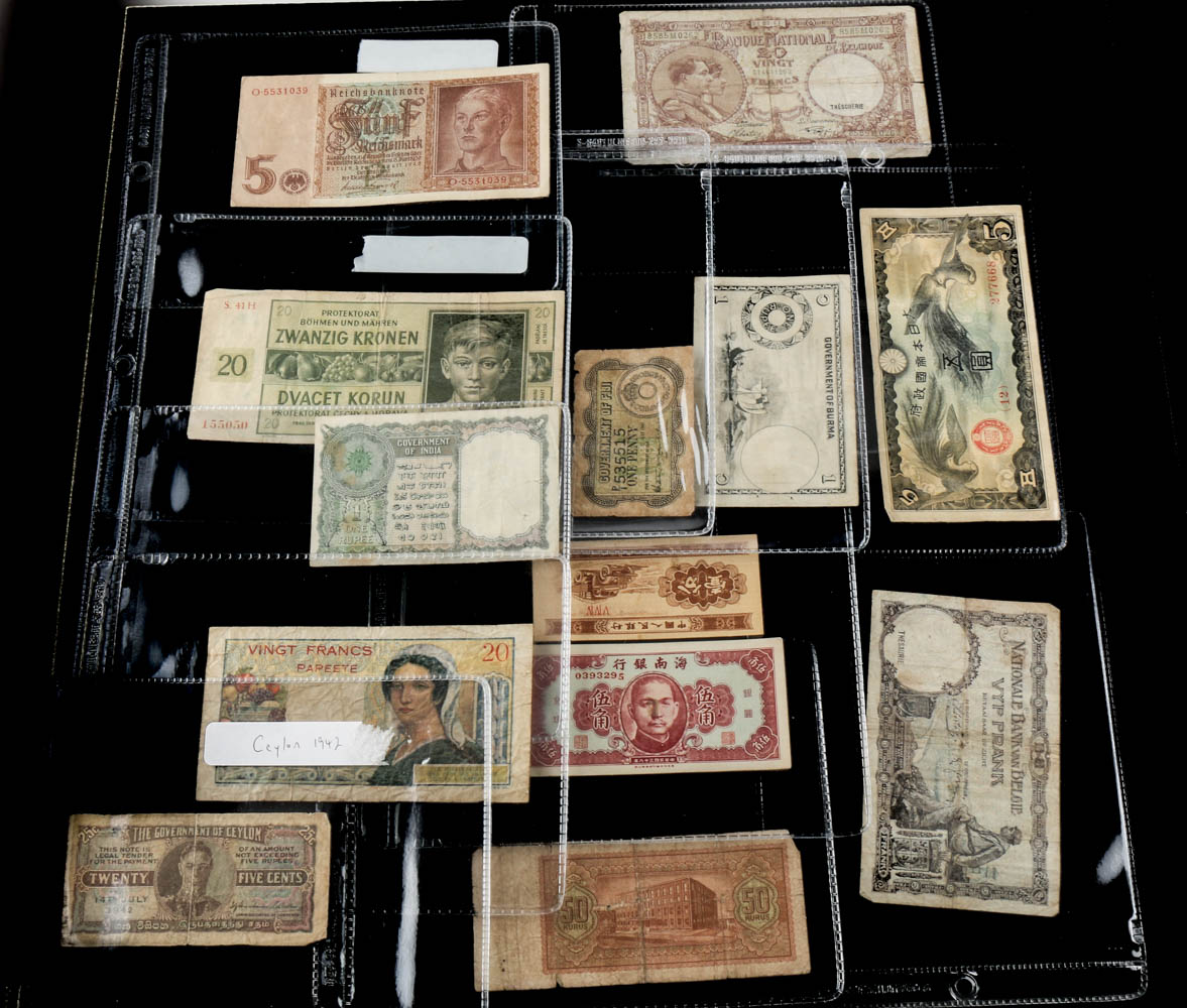 Vintage Foreign Paper Currency Collection