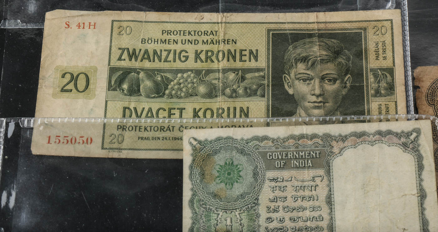 Vintage Foreign Paper Currency Collection