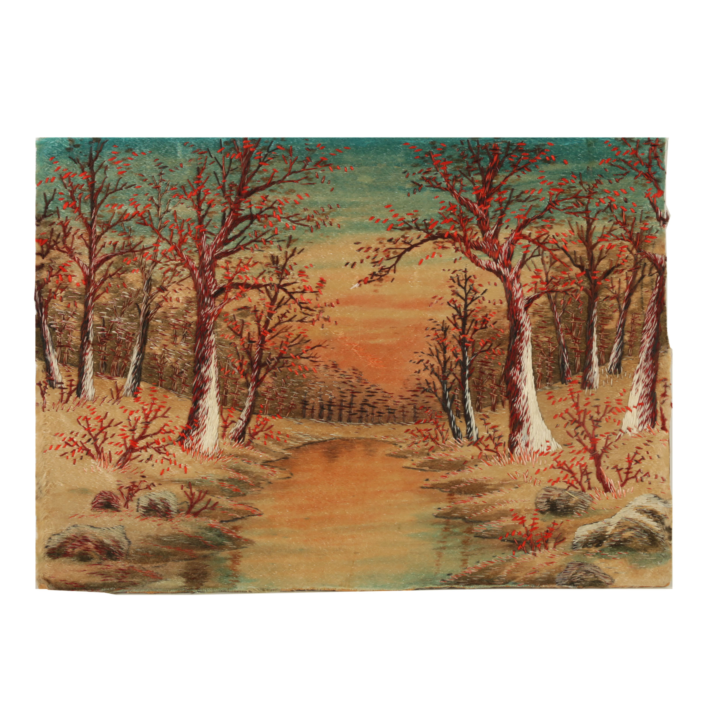 Hand-Embroidered Landscape