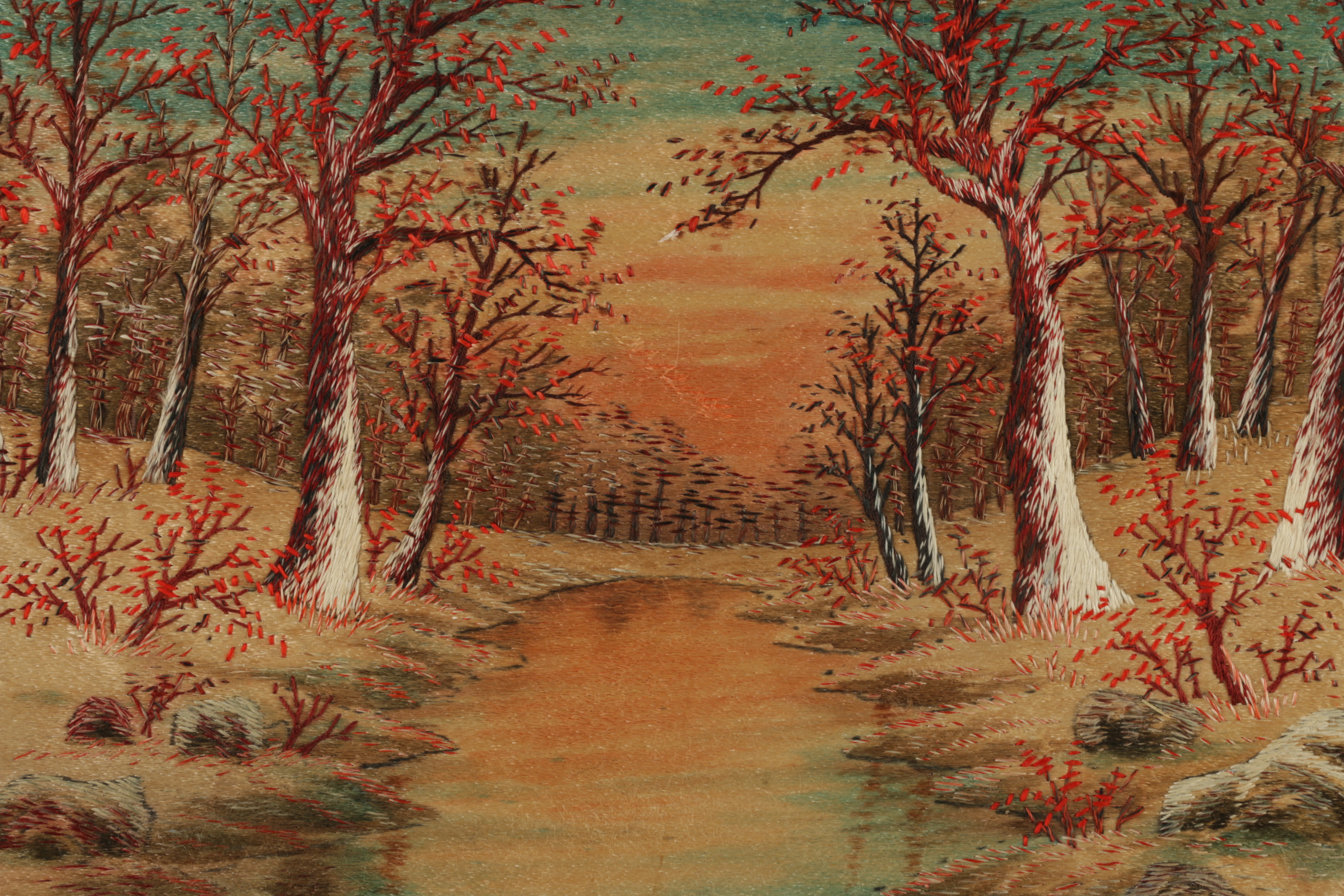 Hand-Embroidered Landscape