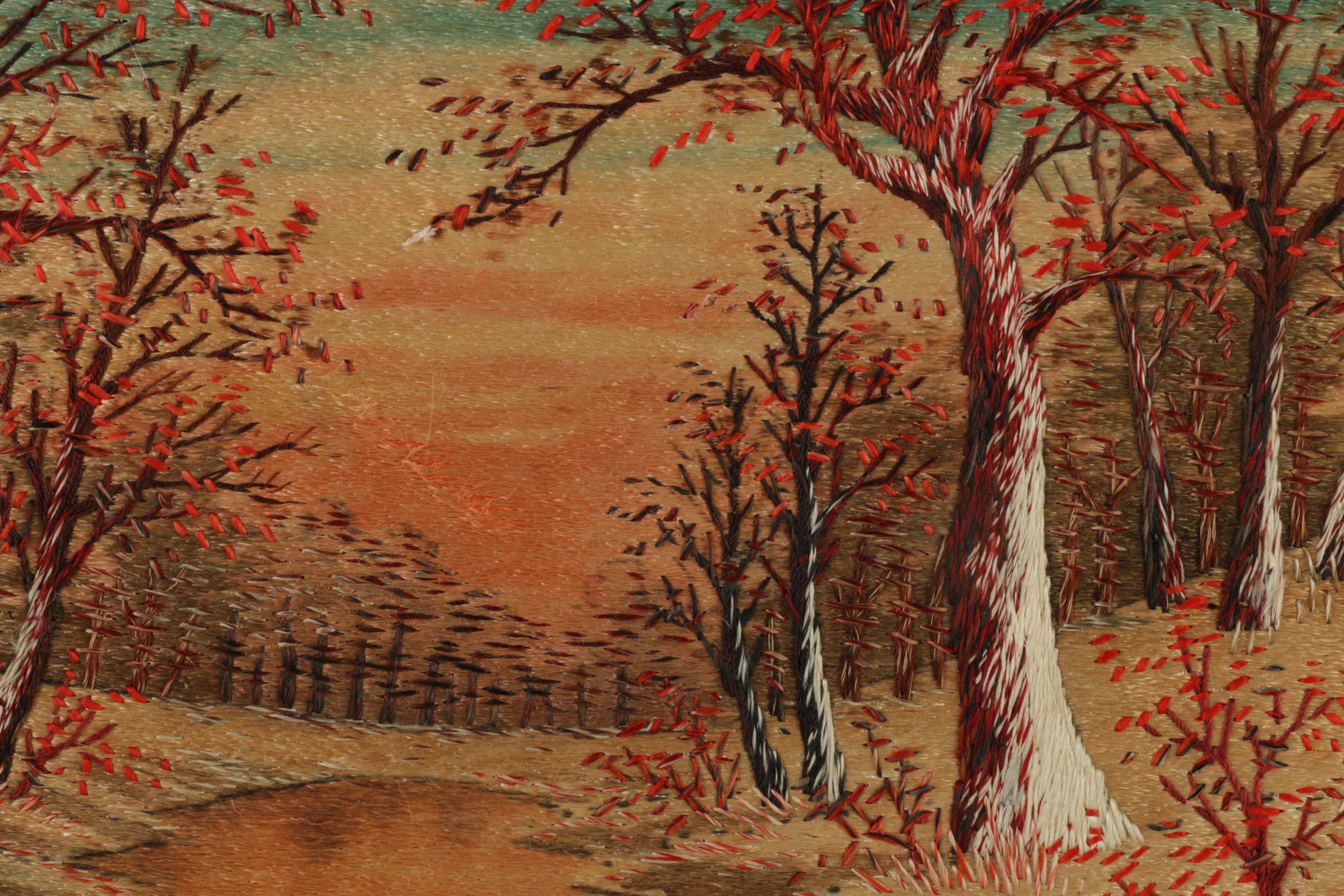 Hand-Embroidered Landscape