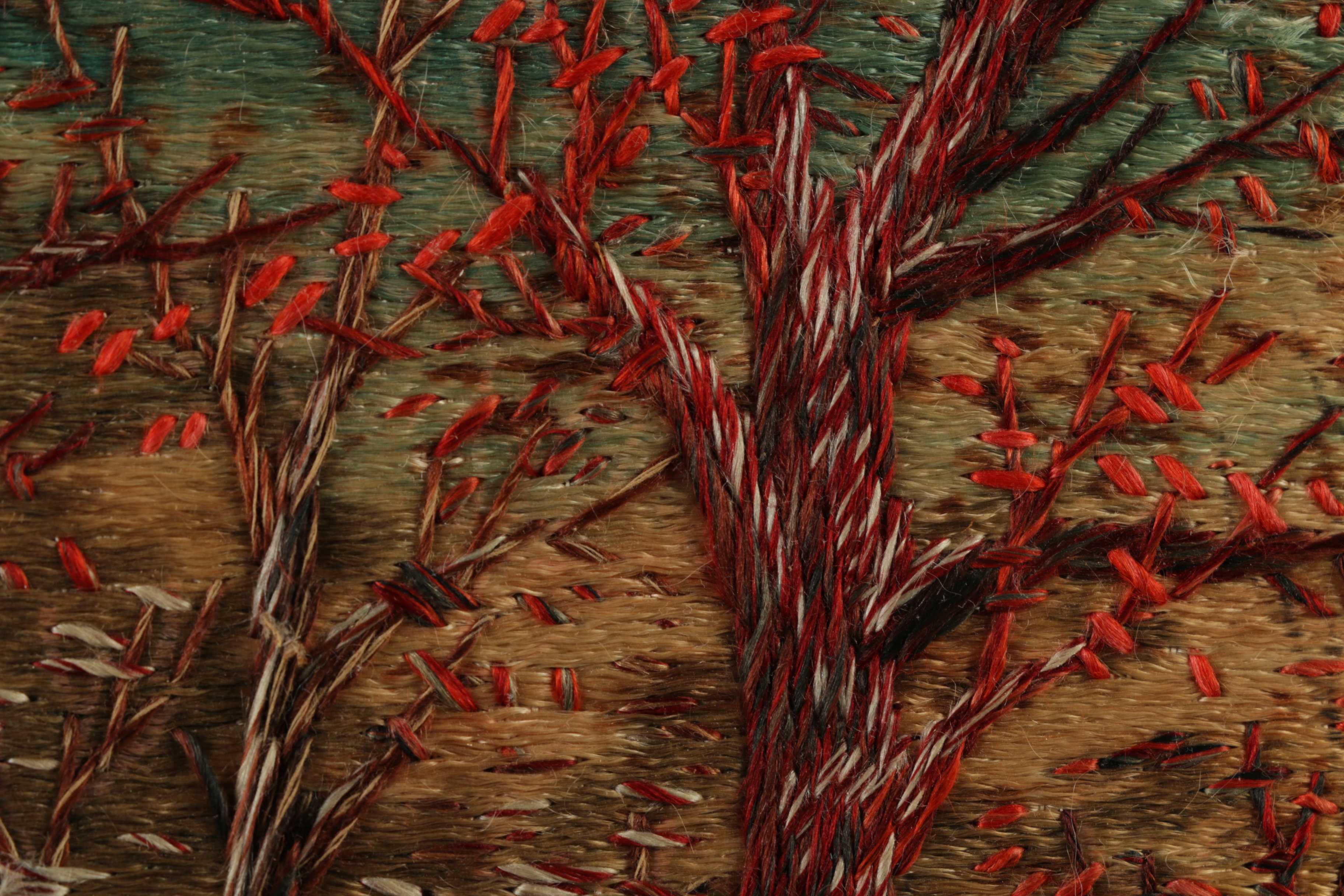 Hand-Embroidered Landscape