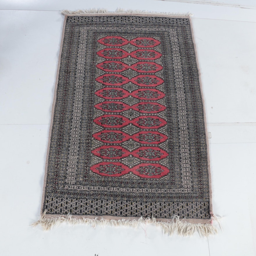 Hand-Knotted Bokhara Jaldar Wool Accent Rug