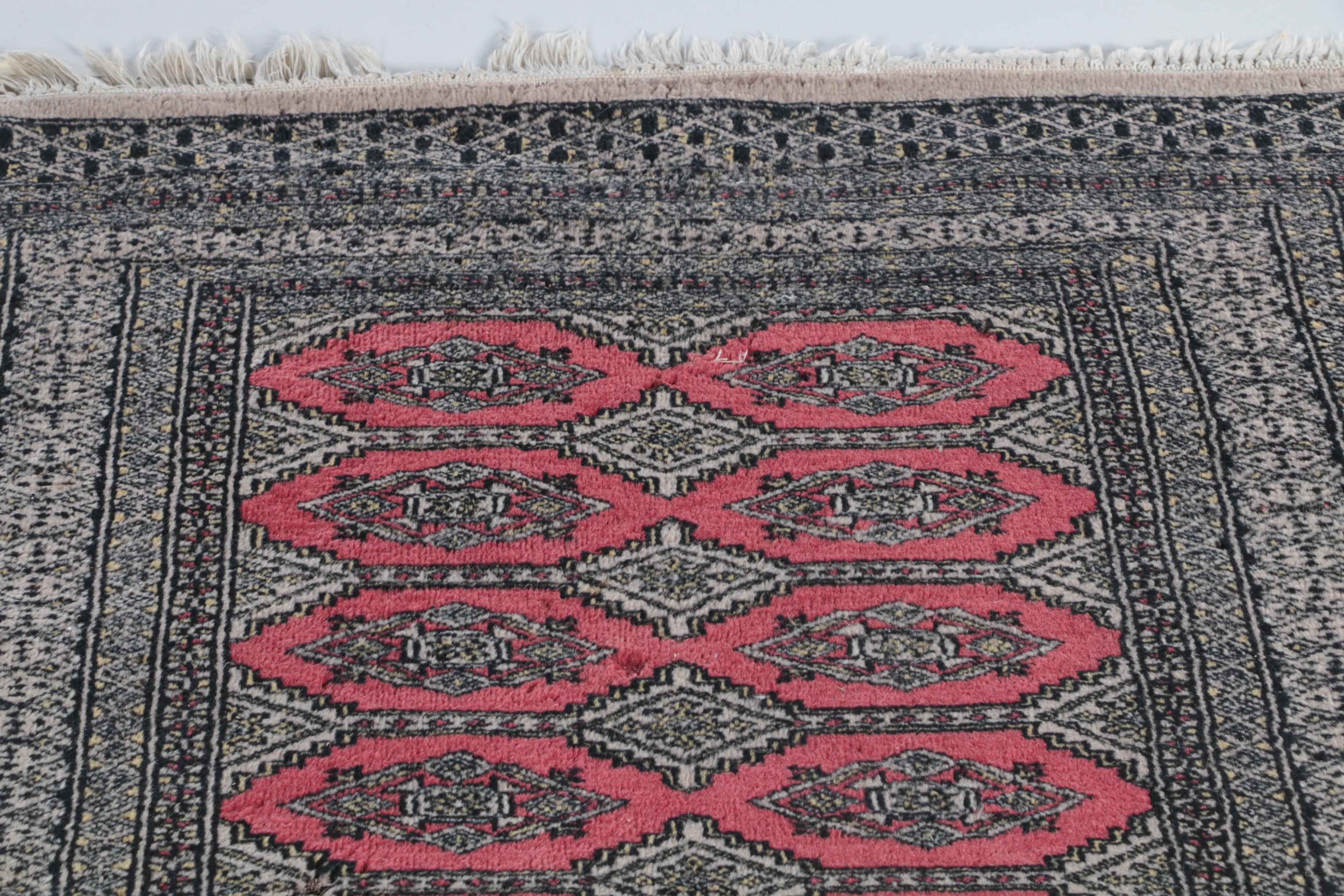 Hand-Knotted Bokhara Jaldar Wool Accent Rug