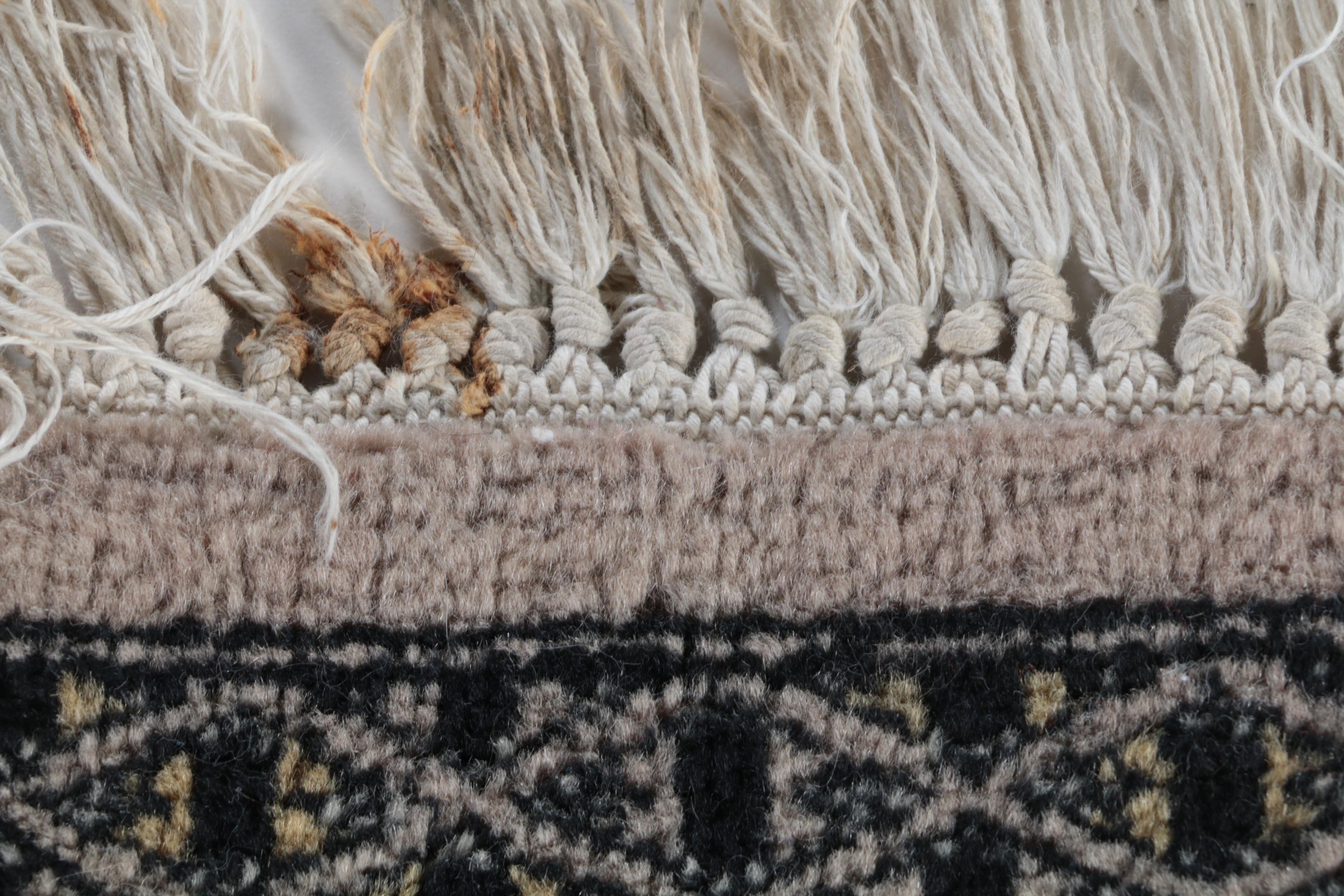 Hand-Knotted Bokhara Jaldar Wool Accent Rug