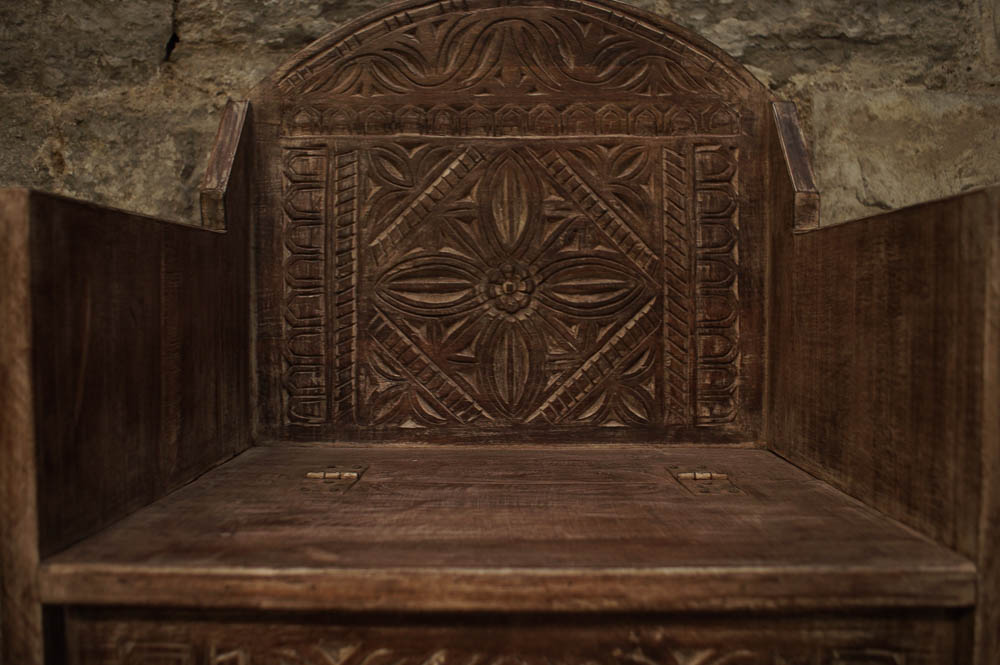 Indonesian Chip-Carved Teak Storage Benches