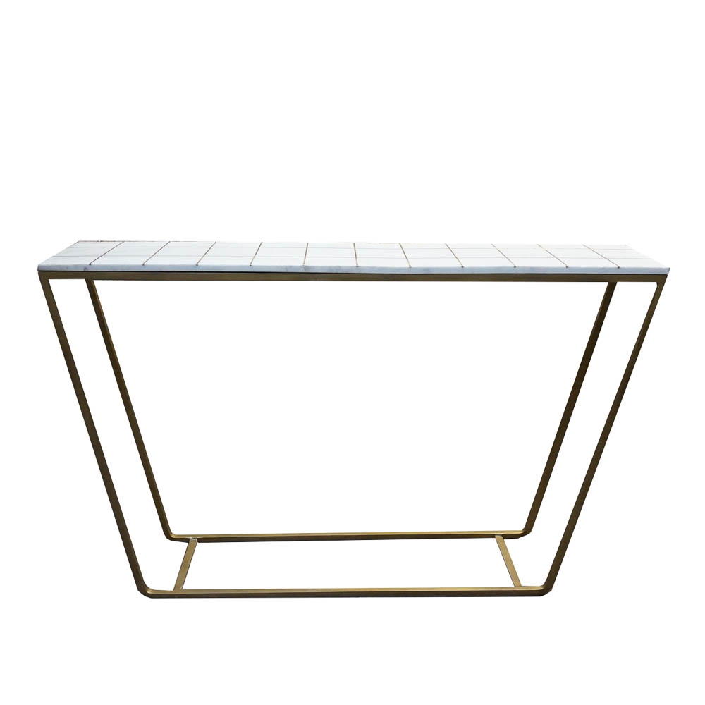 Hollywood Regency Style Stone Top Sofa Table