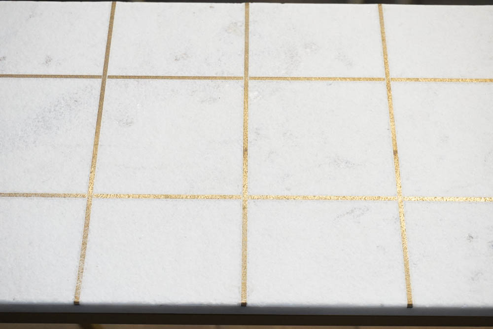 Hollywood Regency Style Stone Top Sofa Table