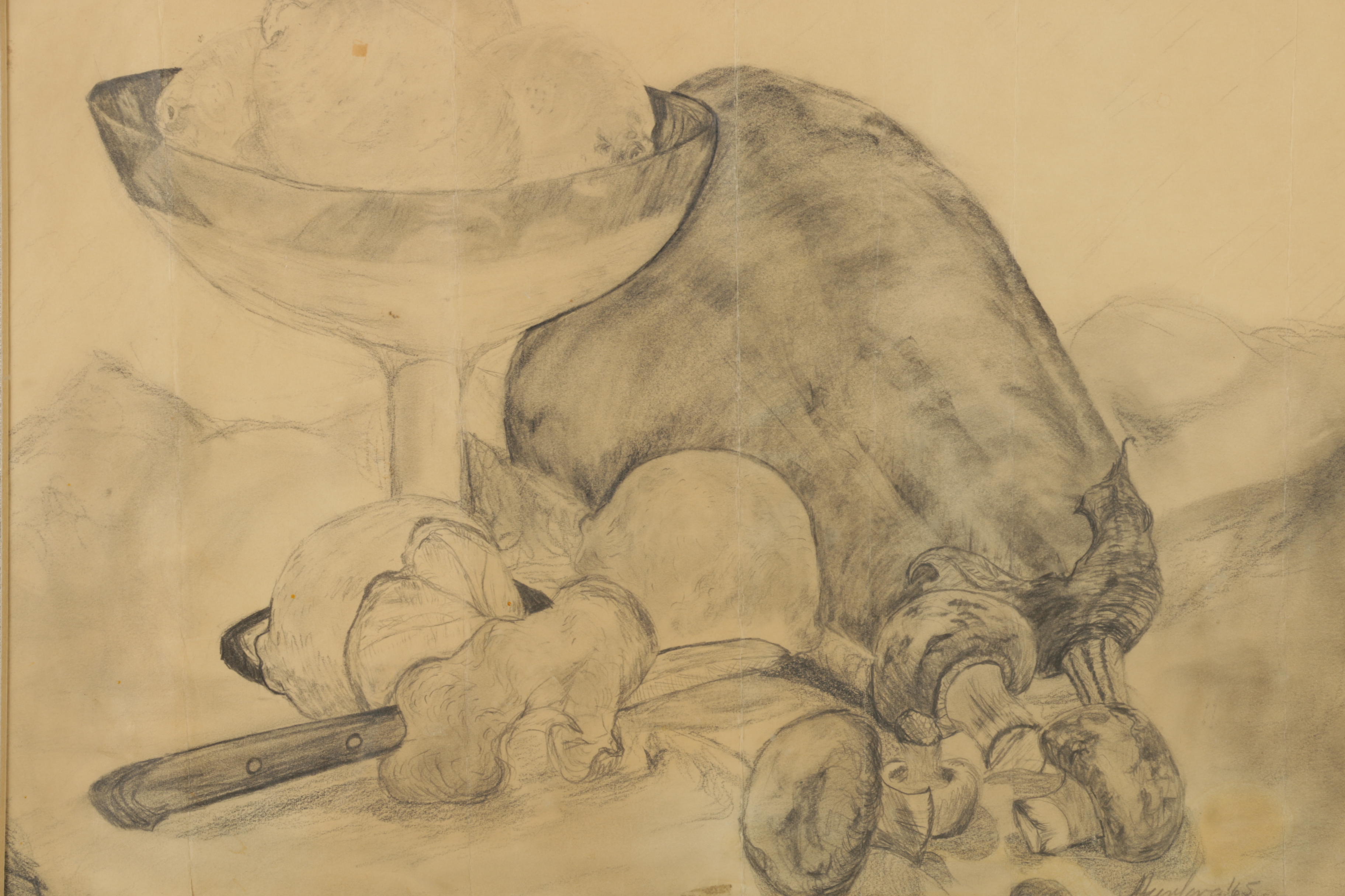 Laura Furlong Graphite Drawing "The Night I Bought Mushrooms"