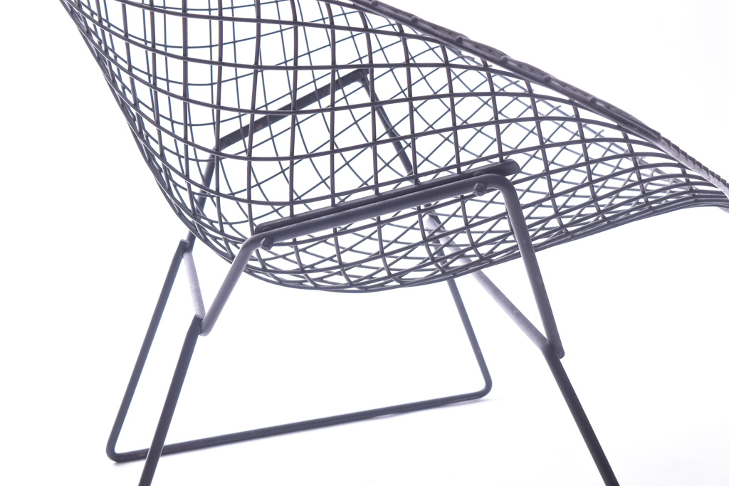 Harry Bertoia "Diamond" Mesh Chair with Ottoman