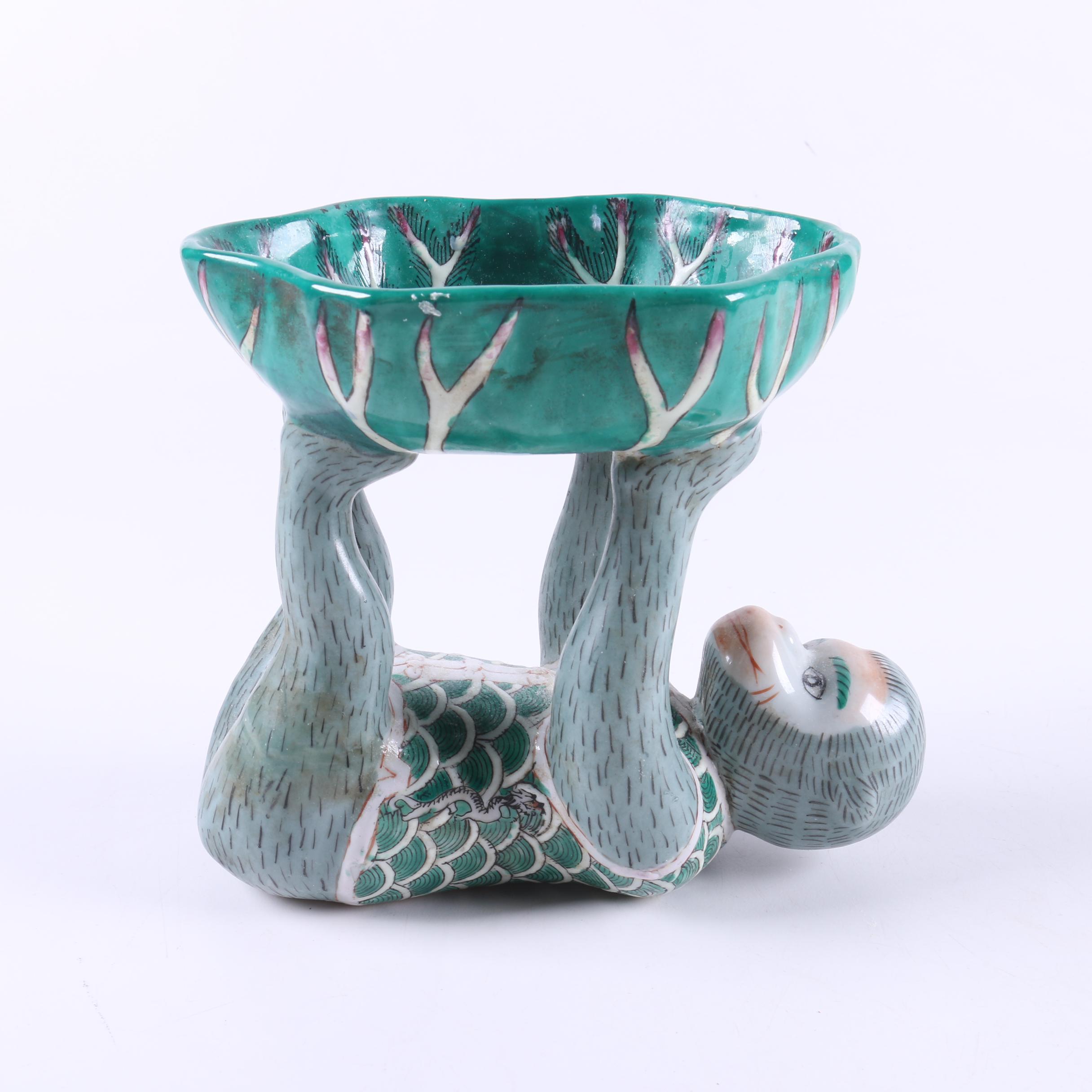 Vintage Chinese Figural Monkey Dish