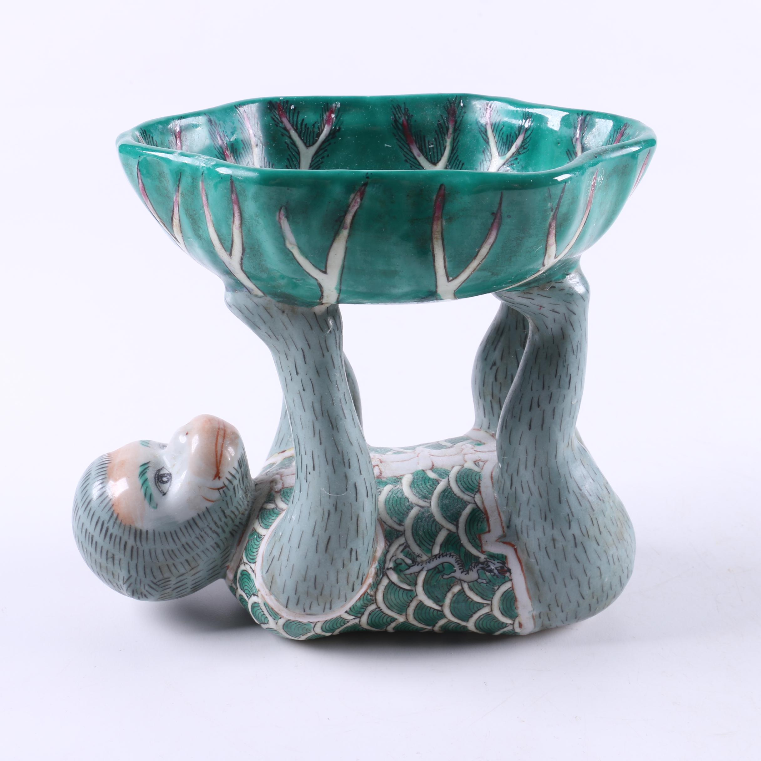 Vintage Chinese Figural Monkey Dish