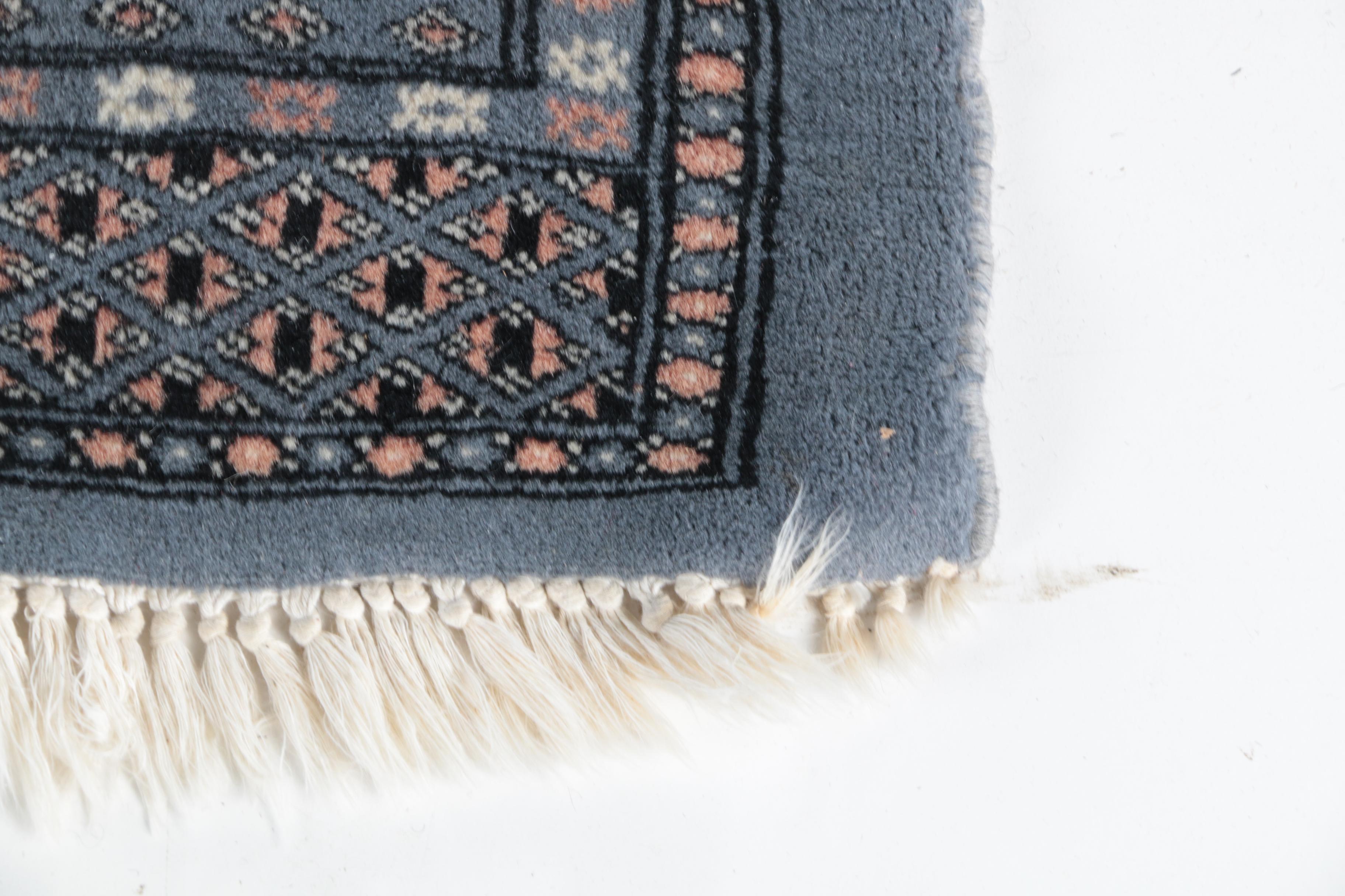 Hand-Knotted Pakistani Bokhara Area Rug