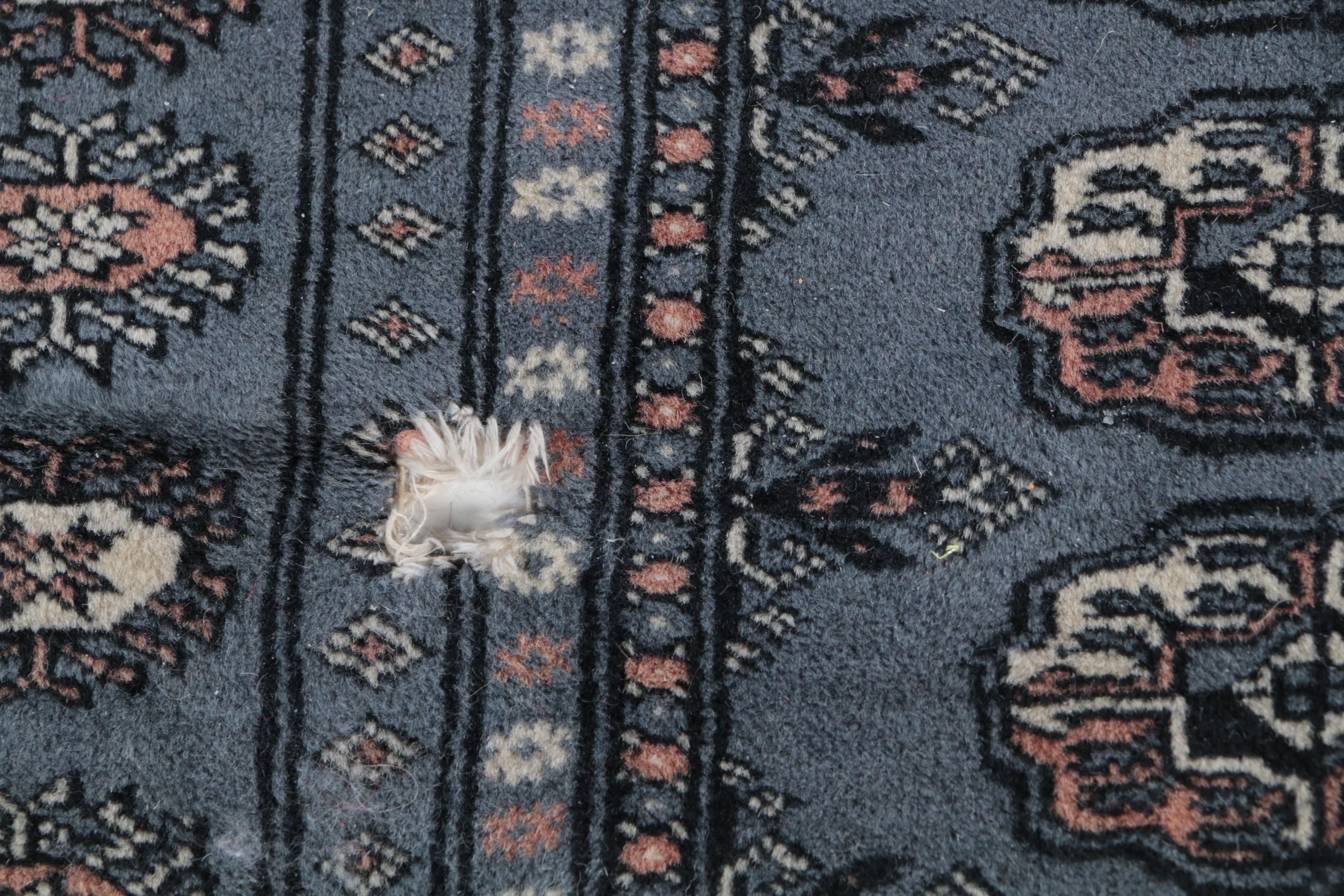Hand-Knotted Pakistani Bokhara Area Rug
