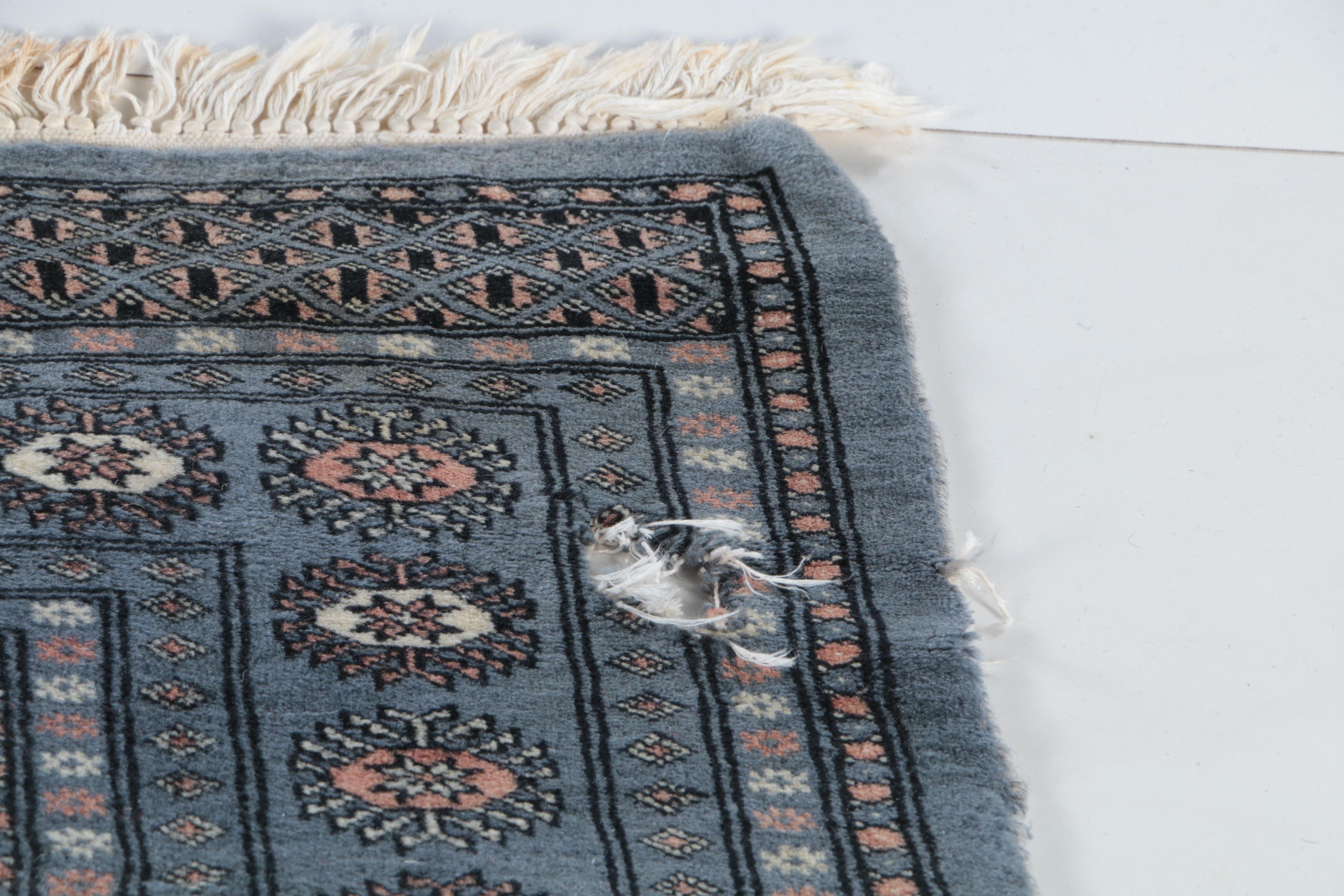 Hand-Knotted Pakistani Bokhara Area Rug