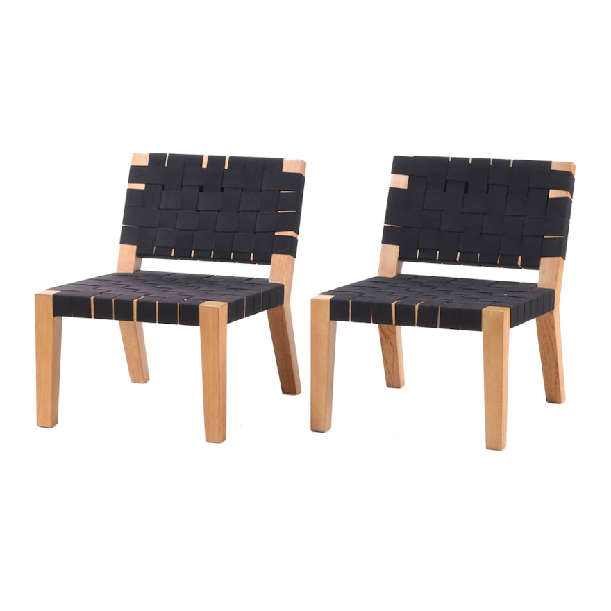 Pair of Mid Century Modern Woven Lounge Chairs