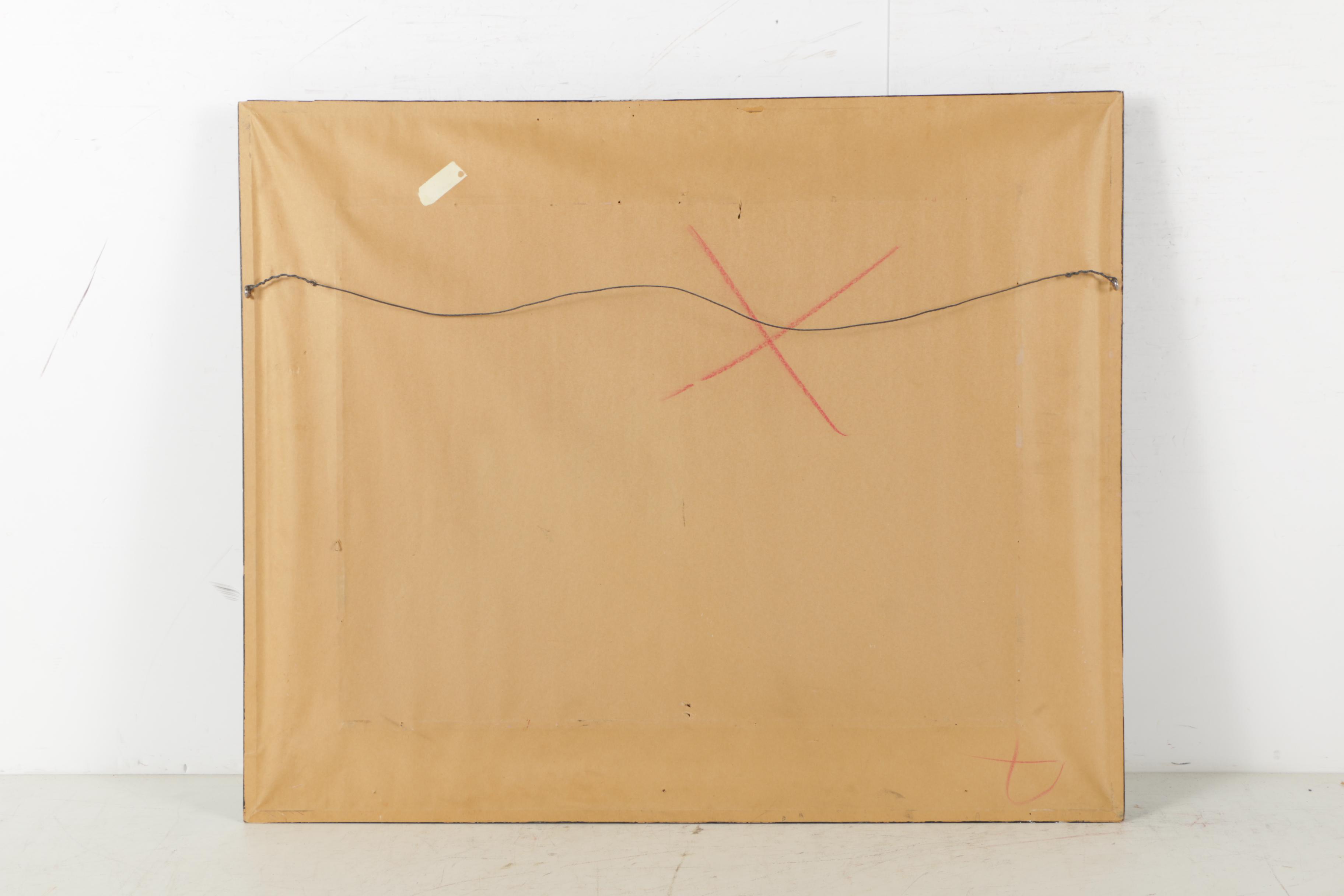 Willie Cohen 1961 Oil Painting Abstract Cityscape