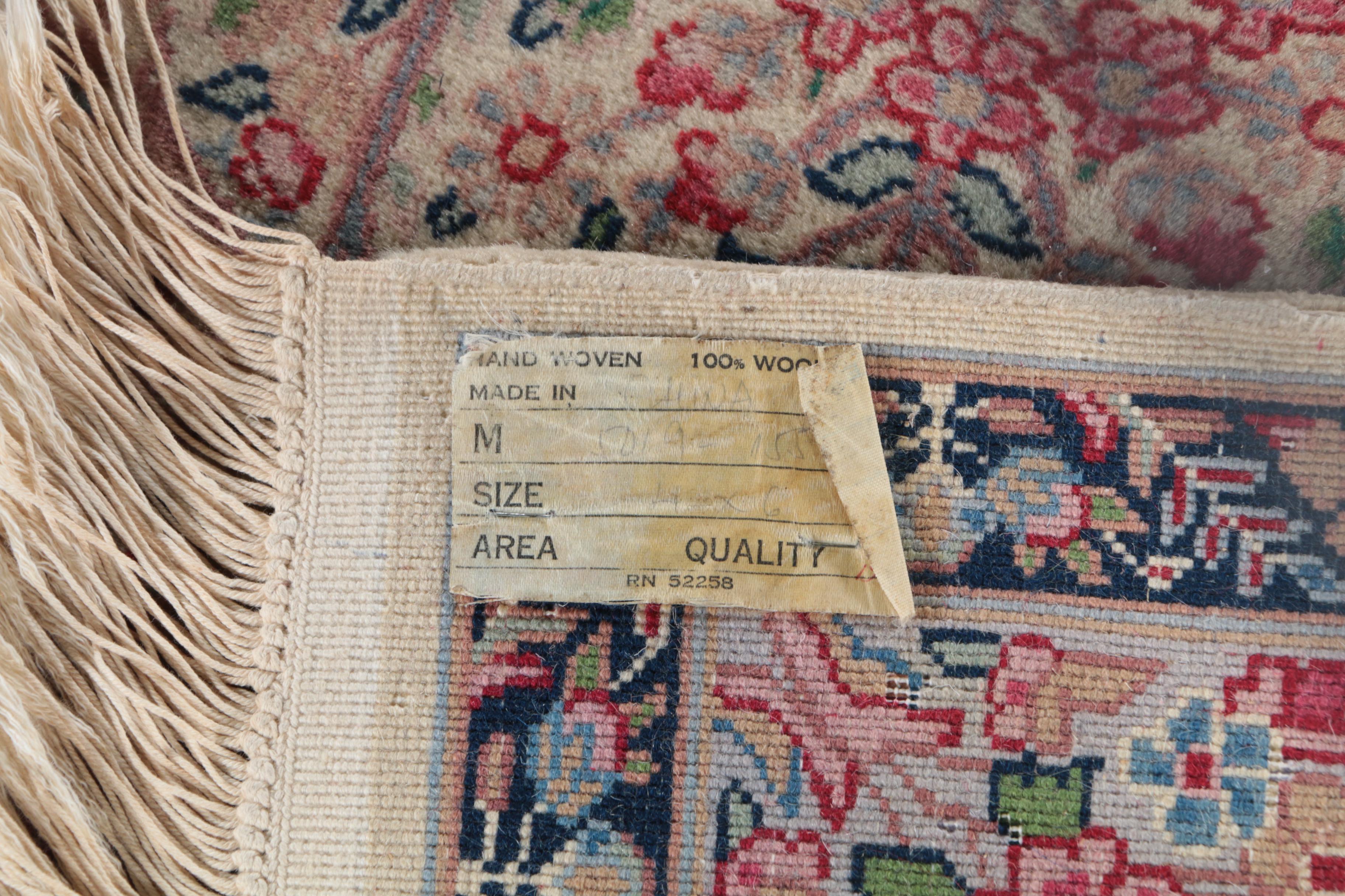 Vintage Finely Hand-Knotted Sino-Persian Wool Prayer Rug