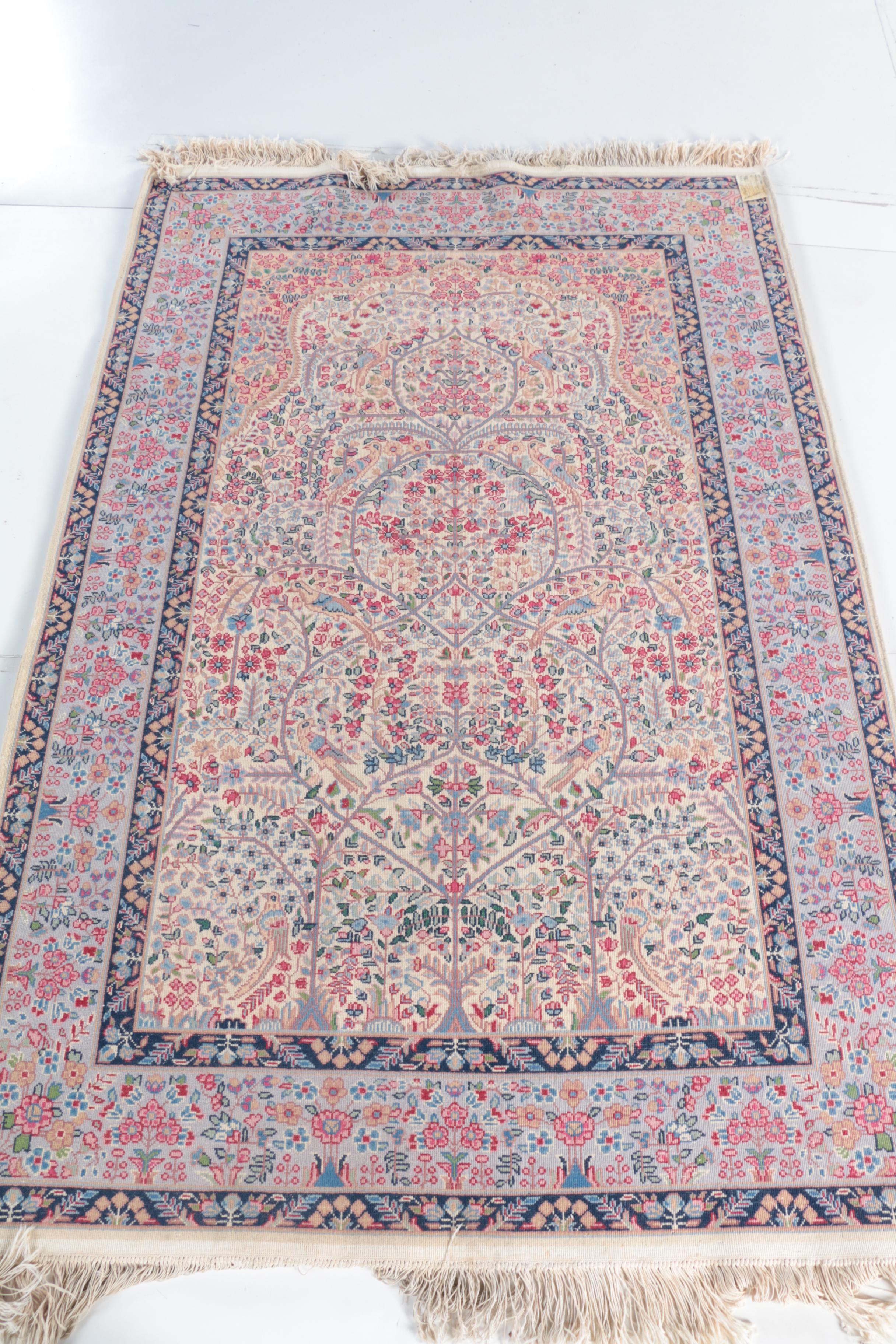 Vintage Finely Hand-Knotted Sino-Persian Wool Prayer Rug