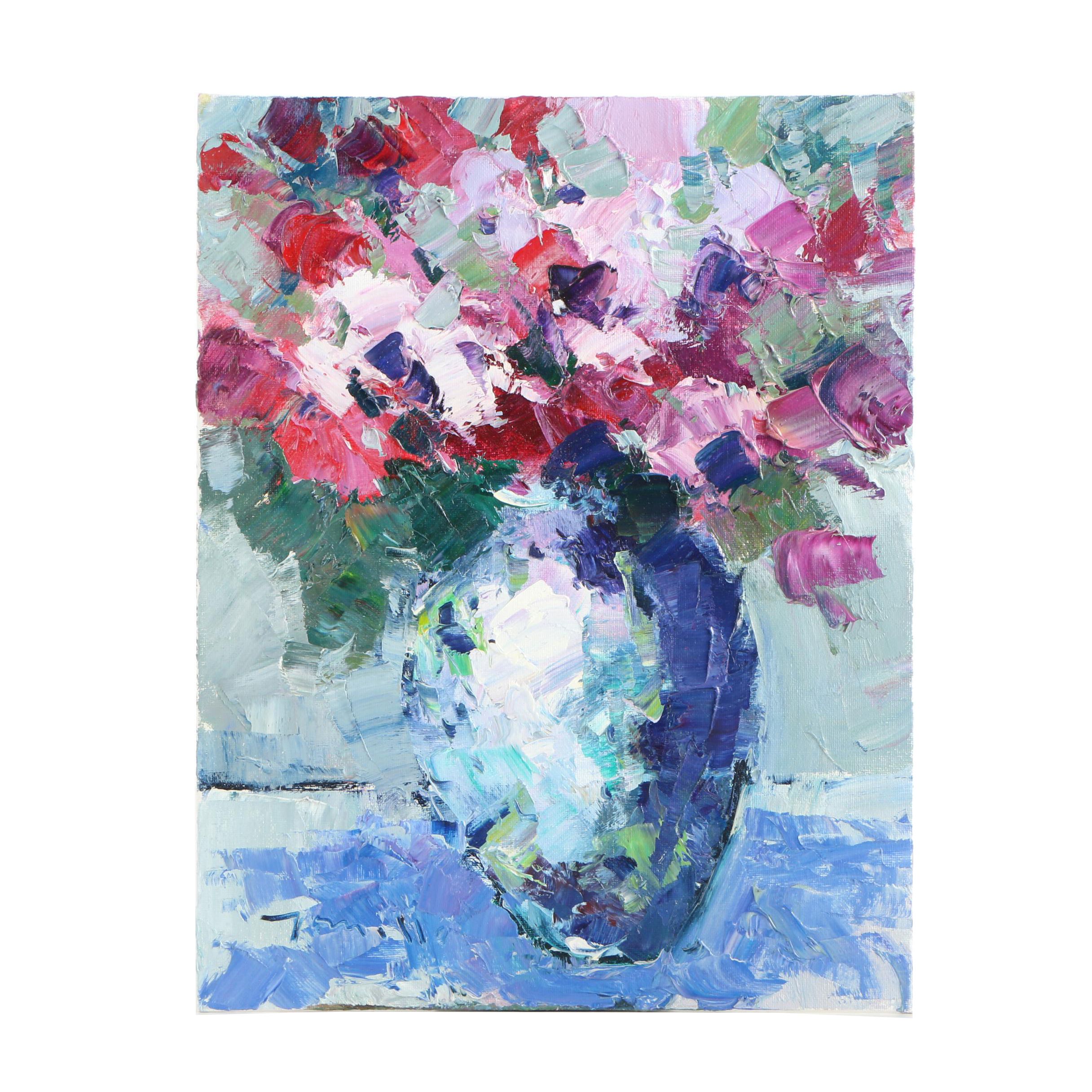 Jose Trujillo Oil Painting "Lovely Flowers"