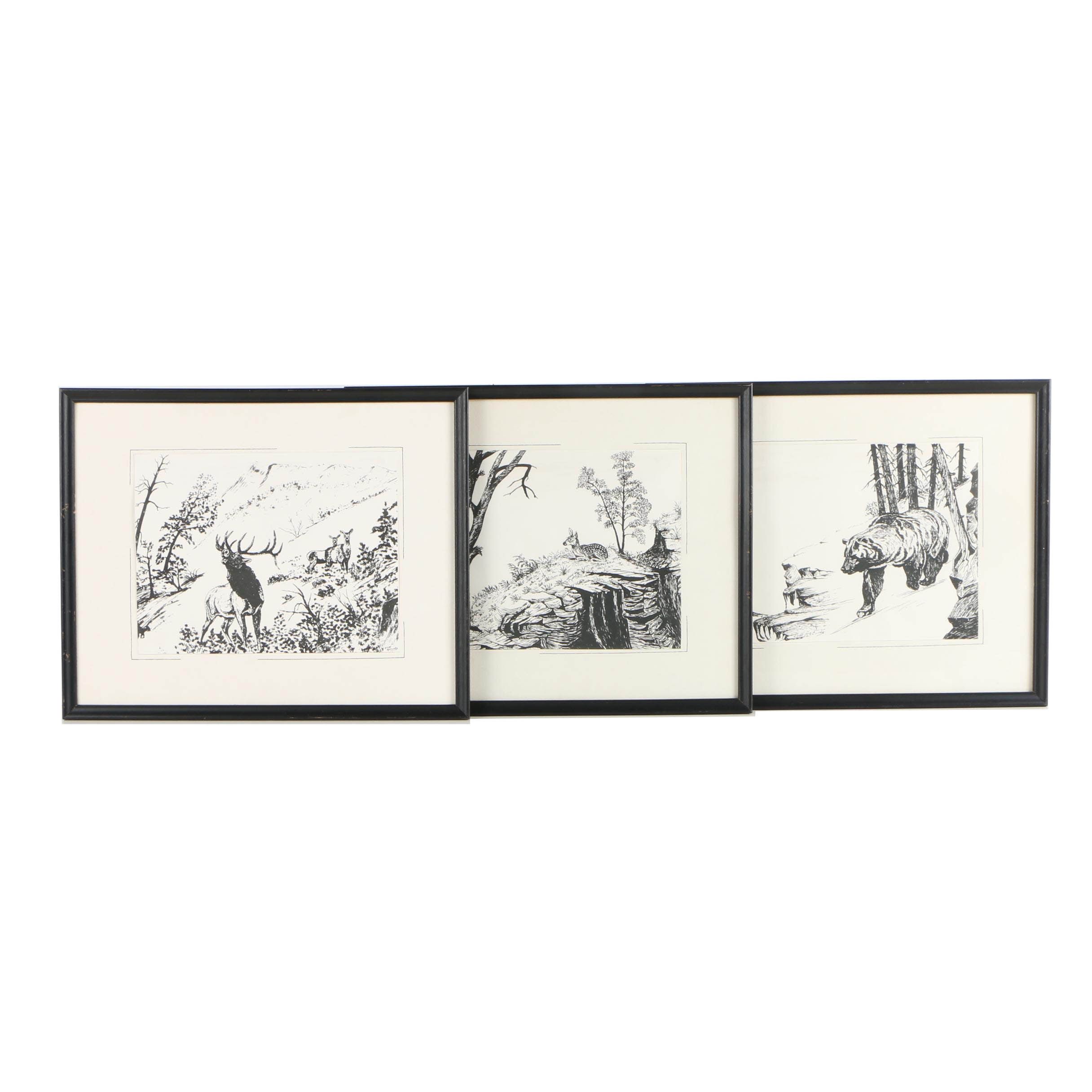 Serigraphs After Cliff McCurdy of Animals in Nature