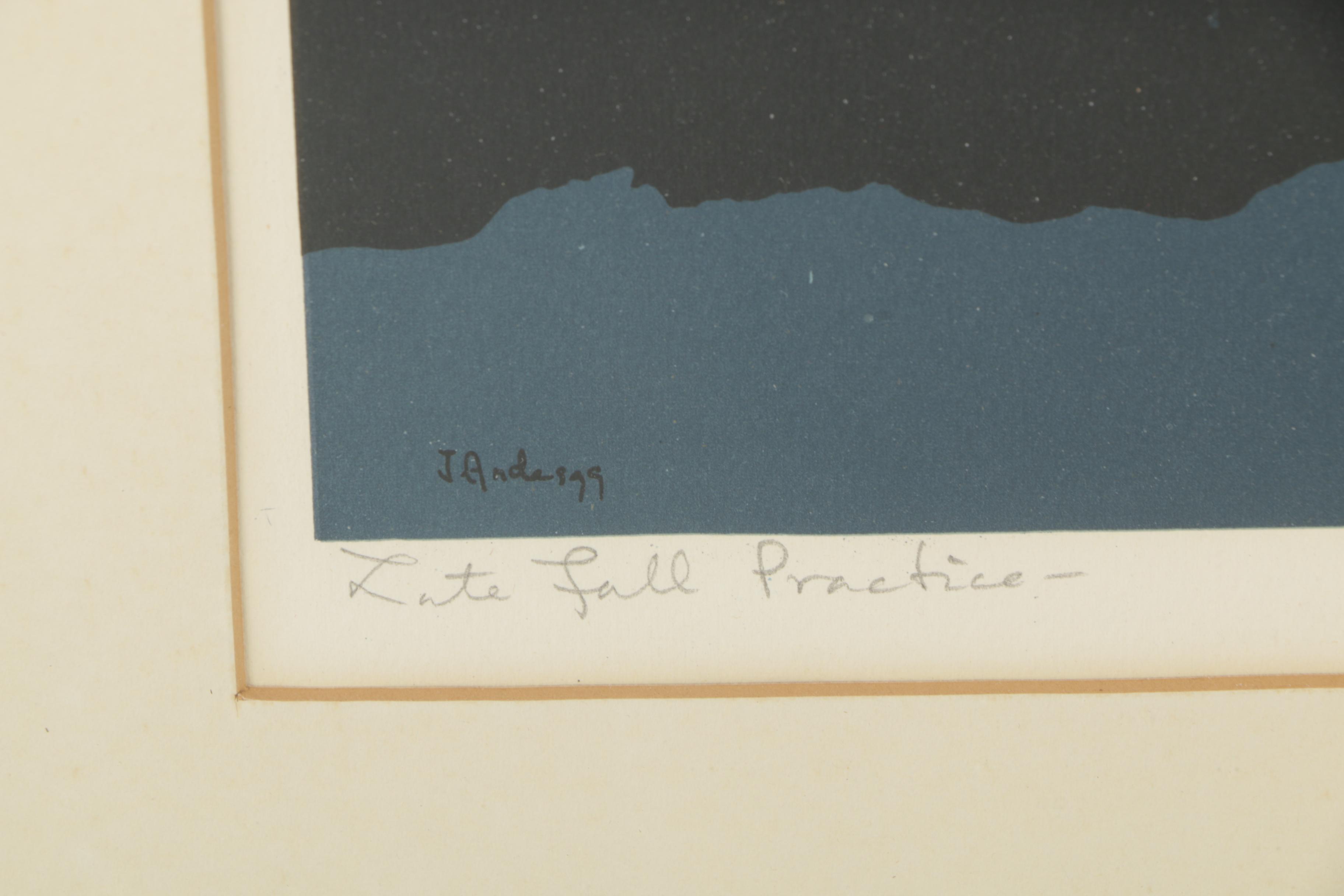 Jim Anderegg Offset Lithograph "Late Fall Practice"