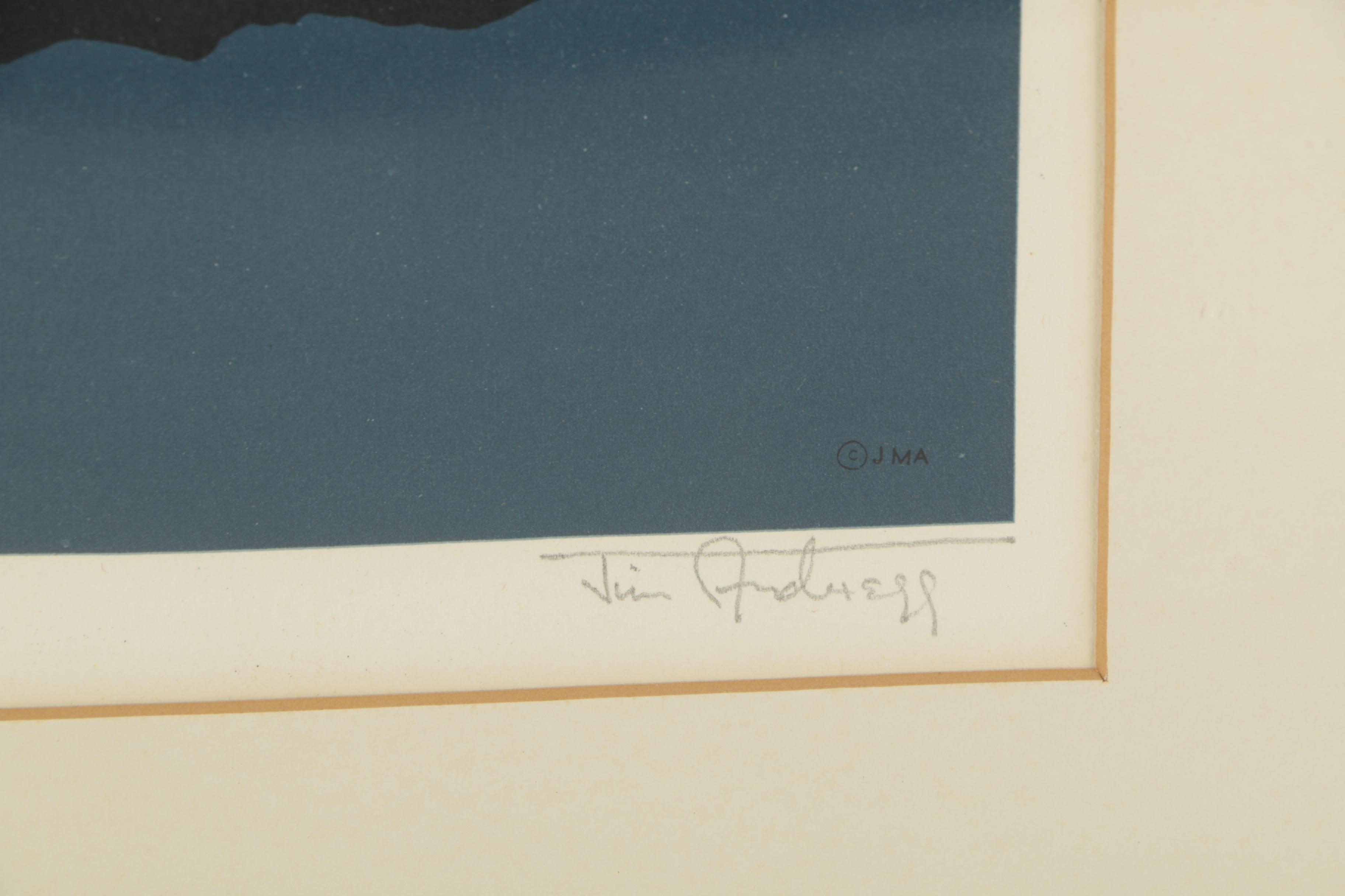 Jim Anderegg Offset Lithograph "Late Fall Practice"