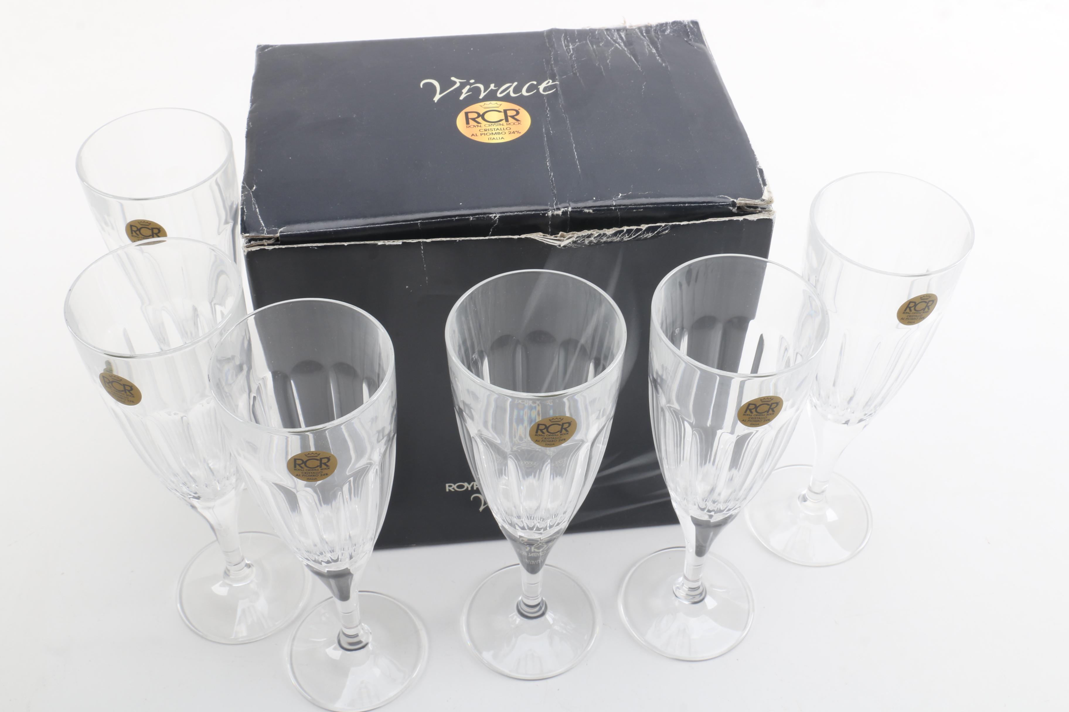 Royal Crystal Rock "Vivace" Champagne Flutes
