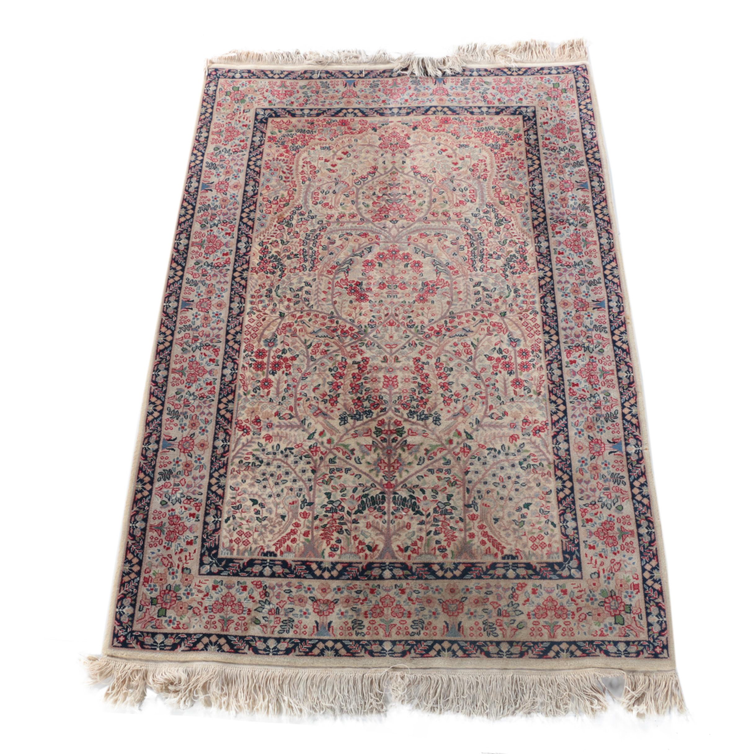 Vintage Finely Hand-Knotted Sino-Persian Wool Prayer Rug