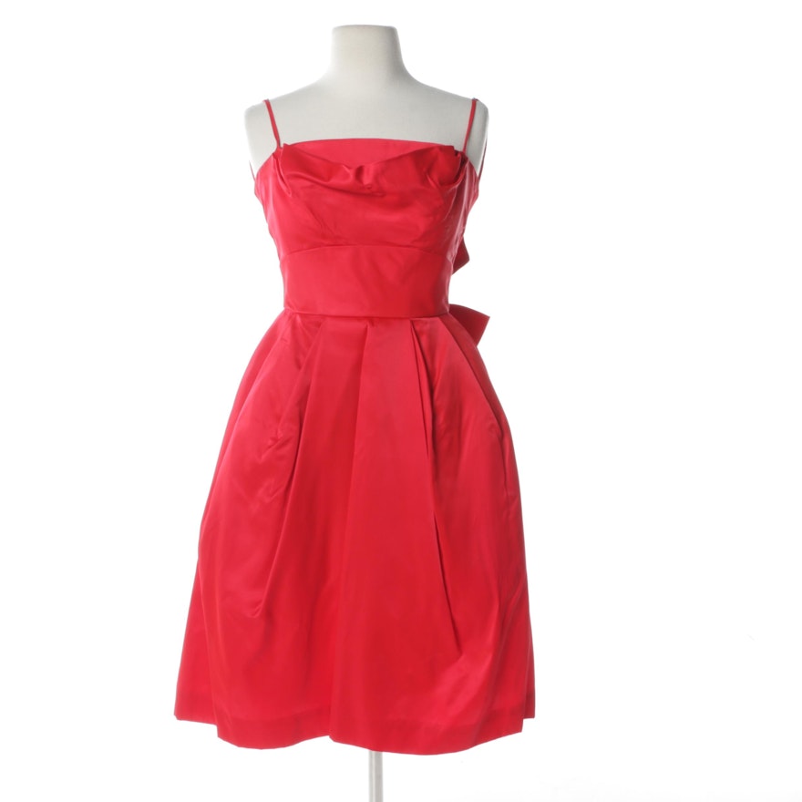 Circa 1960s Lorrie Deb Poppy Red Cocktail Dress