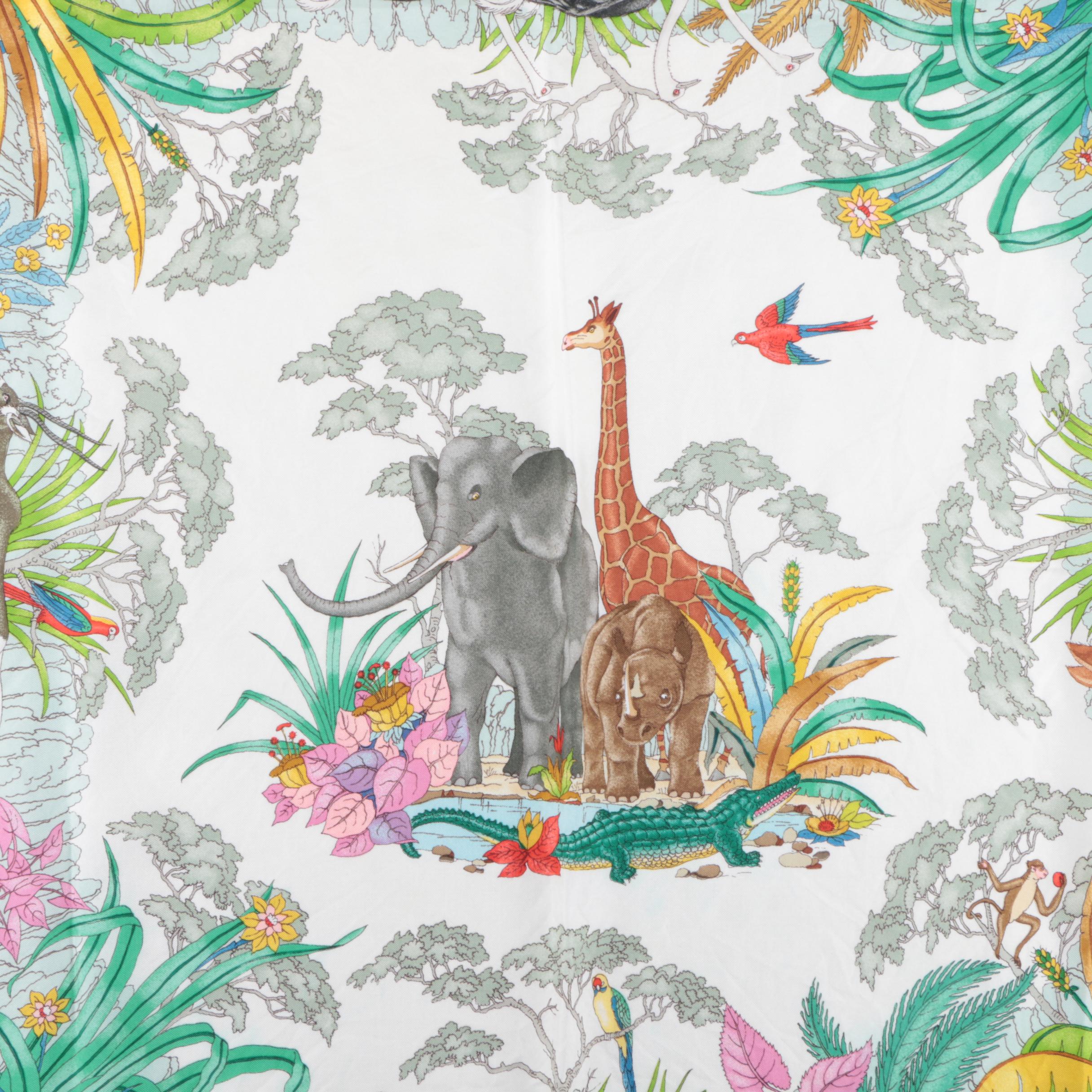 Vintage Gucci "The Jungle" Silk Scarf
