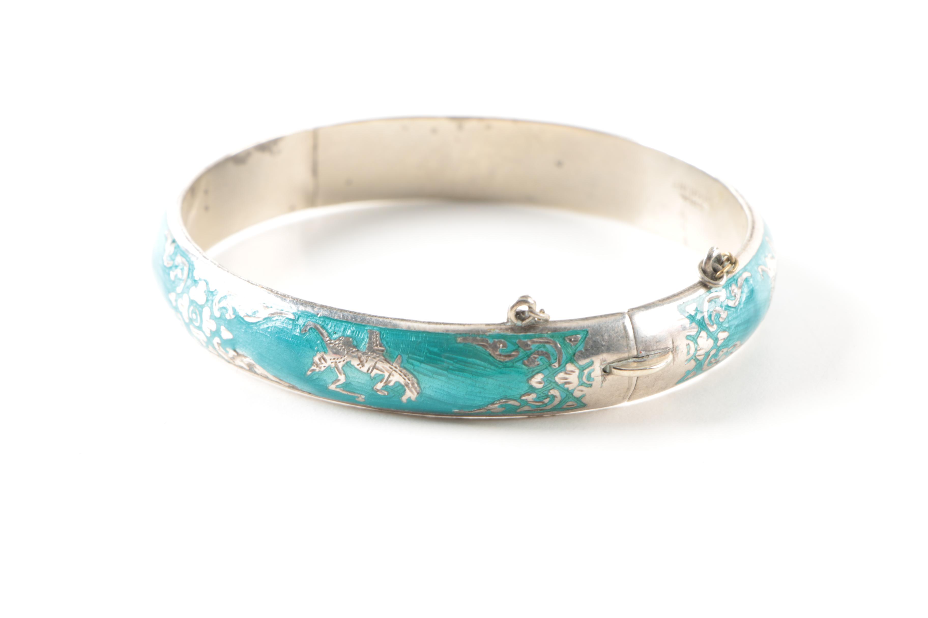 Vintage Thai Nielloware Sterling Silver Jewelry Selection