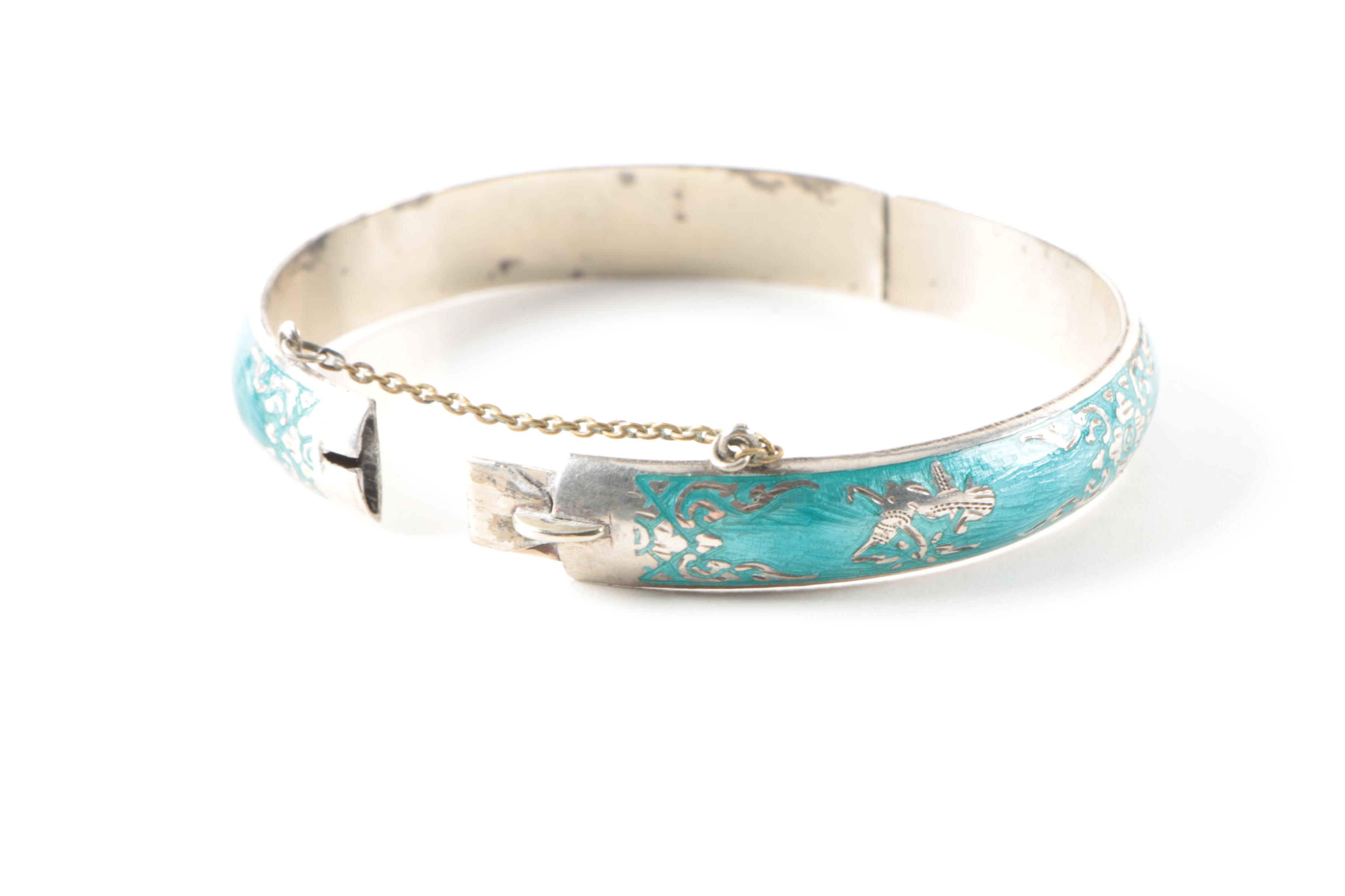 Vintage Thai Nielloware Sterling Silver Jewelry Selection