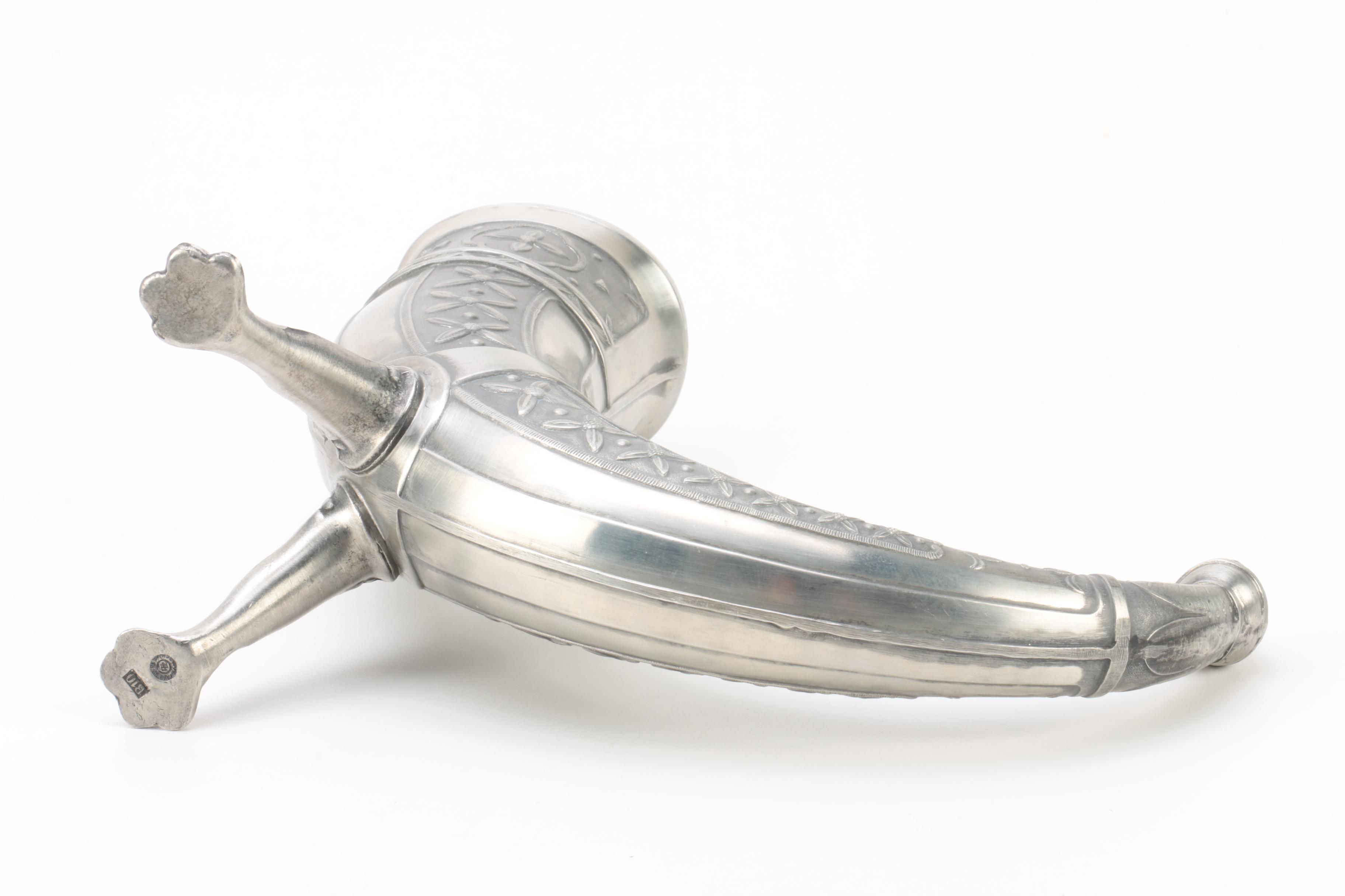 Drinking Horn and Other Scandinavian Pewter Tableware