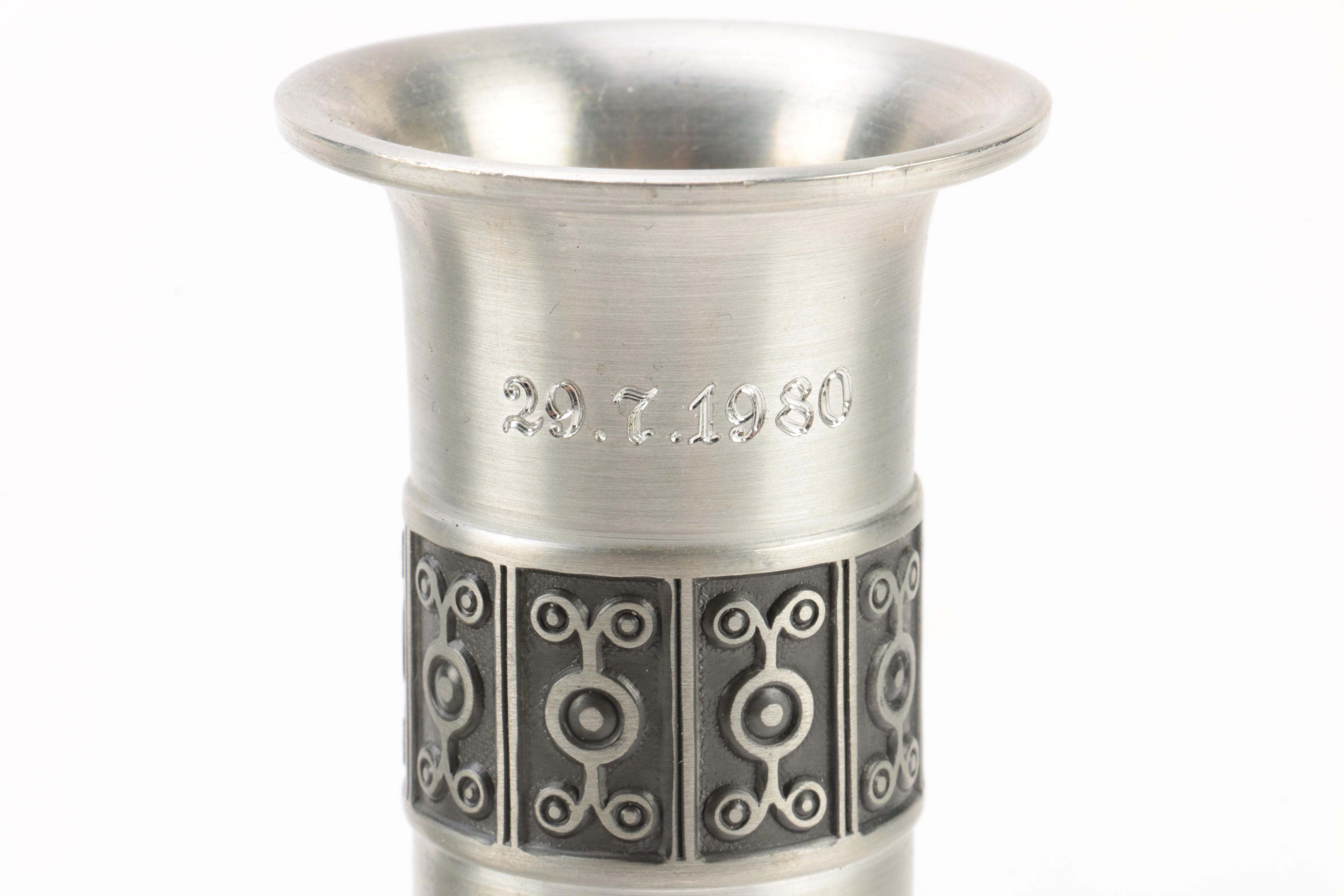 Drinking Horn and Other Scandinavian Pewter Tableware