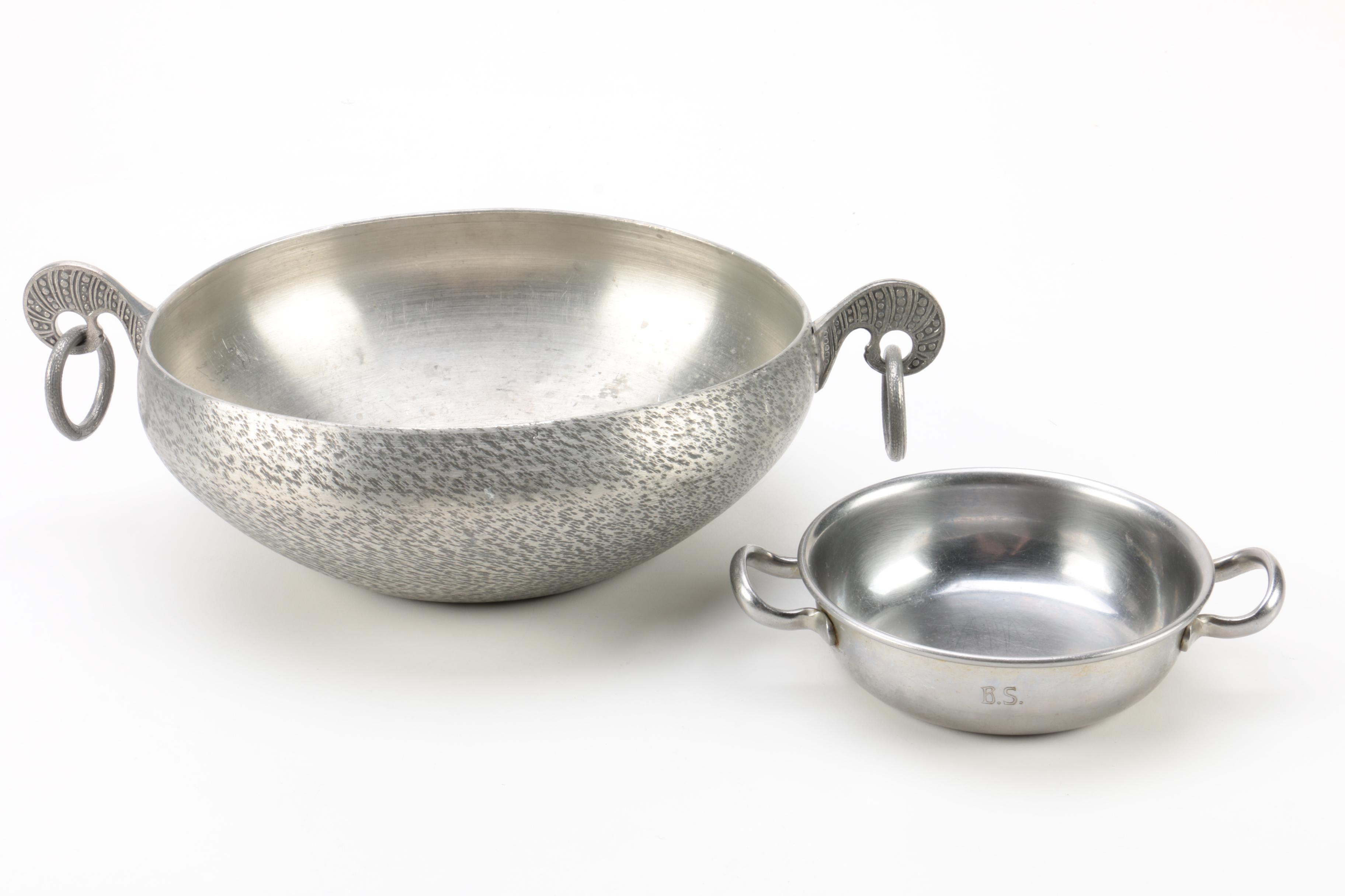 Drinking Horn and Other Scandinavian Pewter Tableware