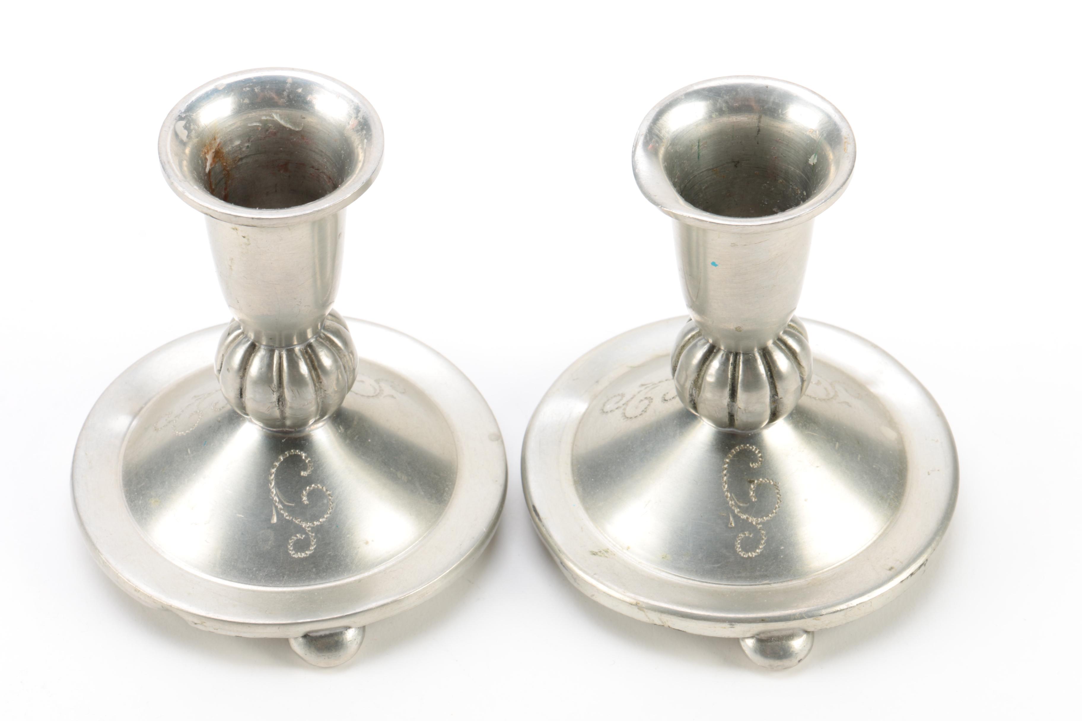 Drinking Horn and Other Scandinavian Pewter Tableware