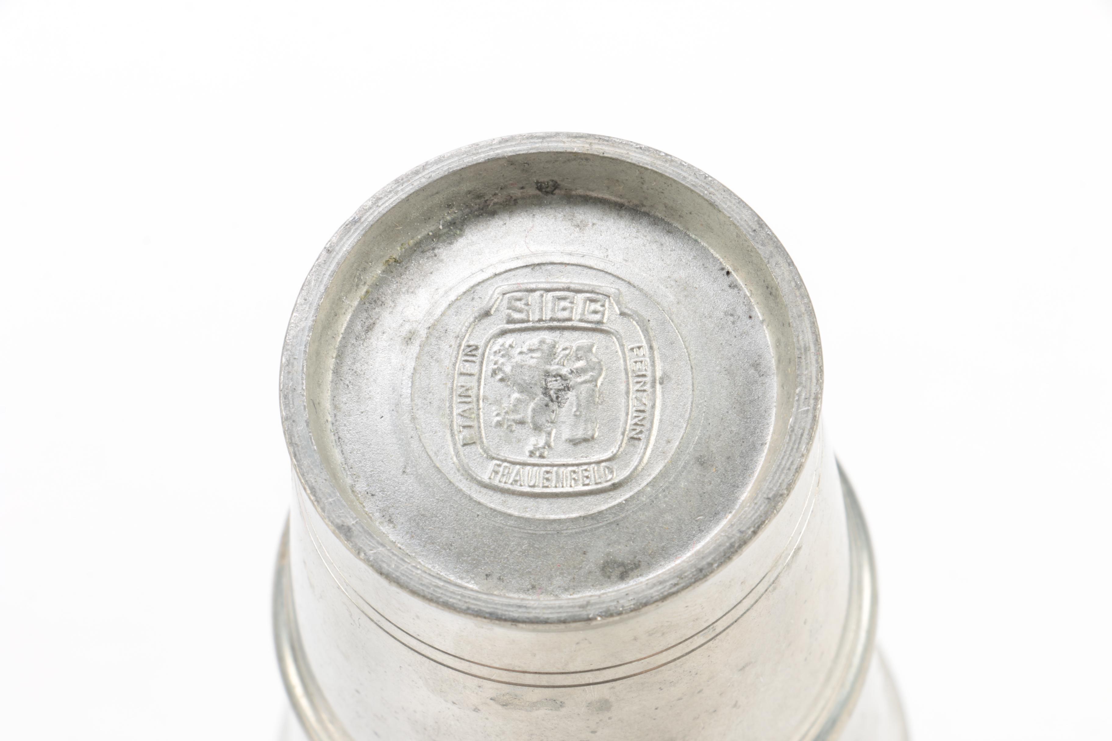 Drinking Horn and Other Scandinavian Pewter Tableware