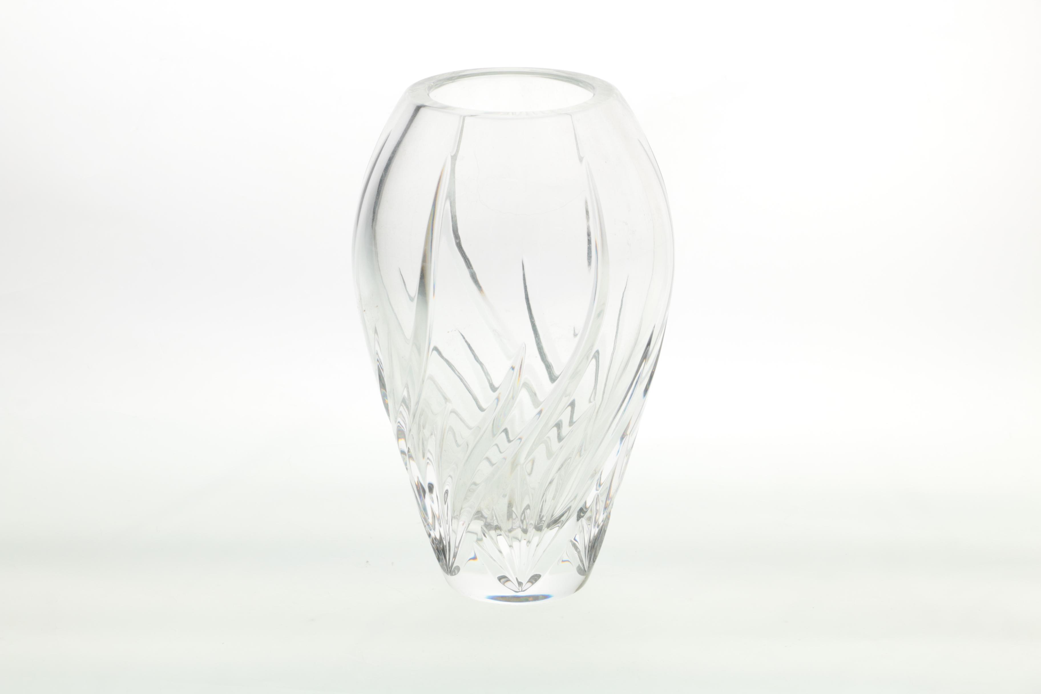 Marquis by Waterford "Wyndmere" and Orrefors "Fleur" Crystal Vases