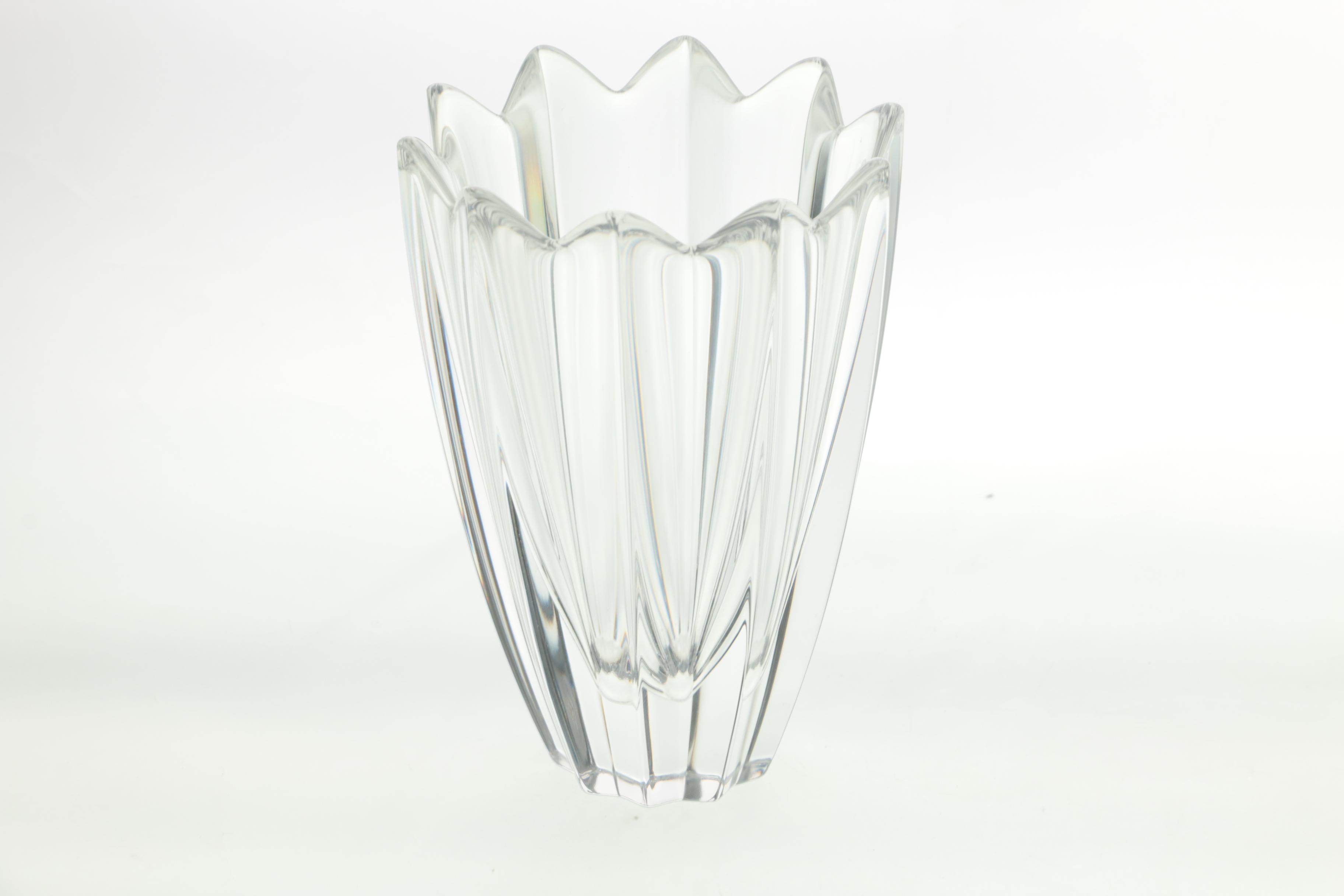 Marquis by Waterford "Wyndmere" and Orrefors "Fleur" Crystal Vases