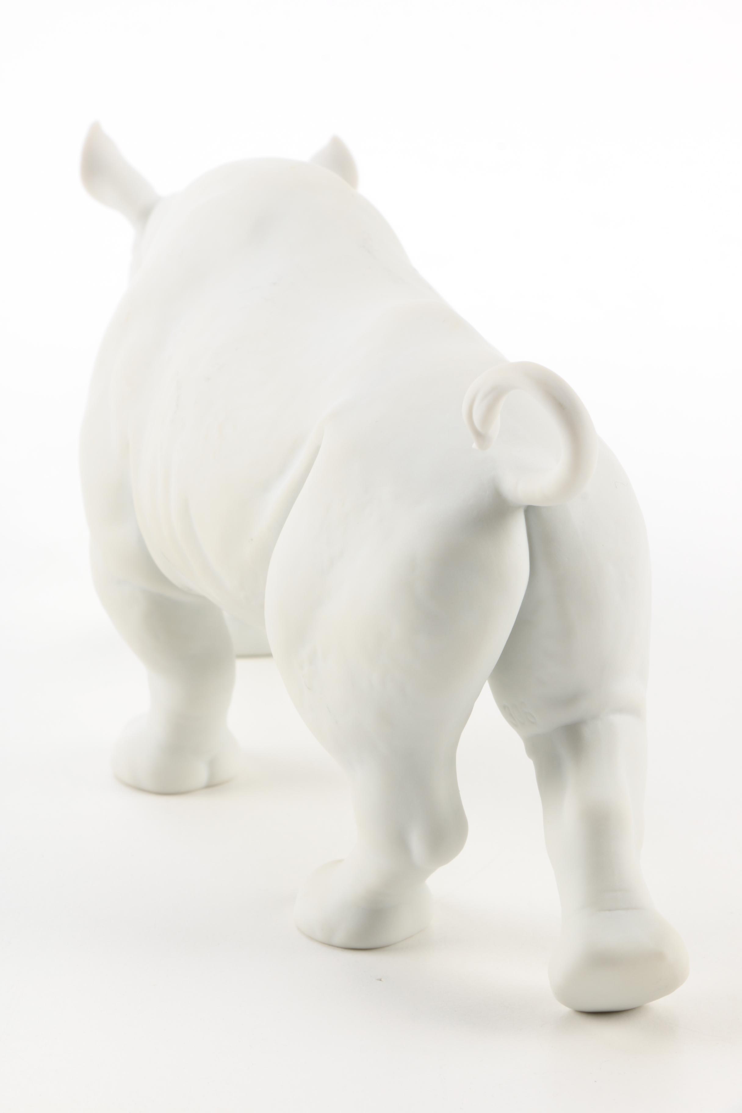 Goebel Bisque Porcelain Rhinoceros Figurine