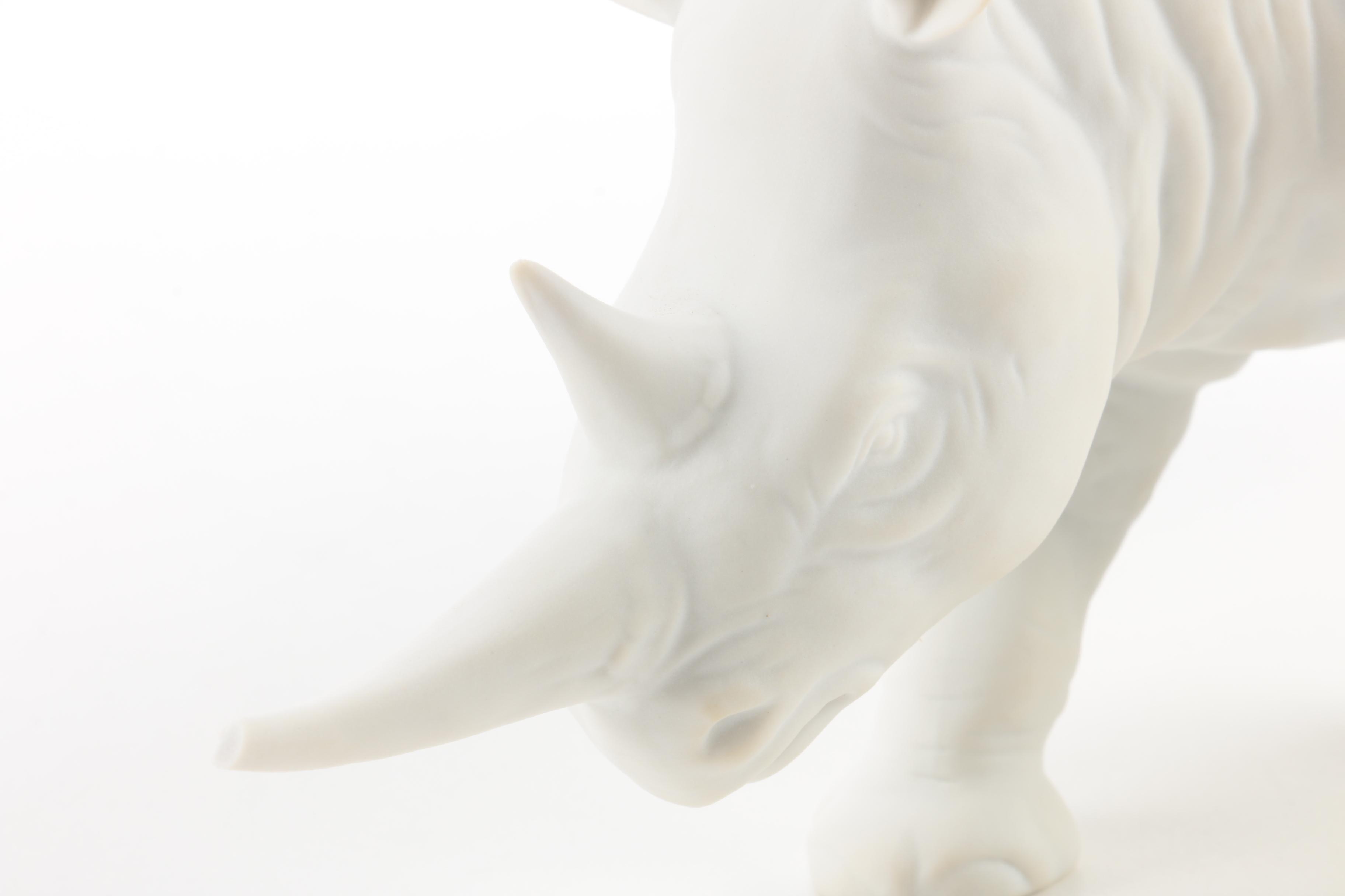 Goebel Bisque Porcelain Rhinoceros Figurine