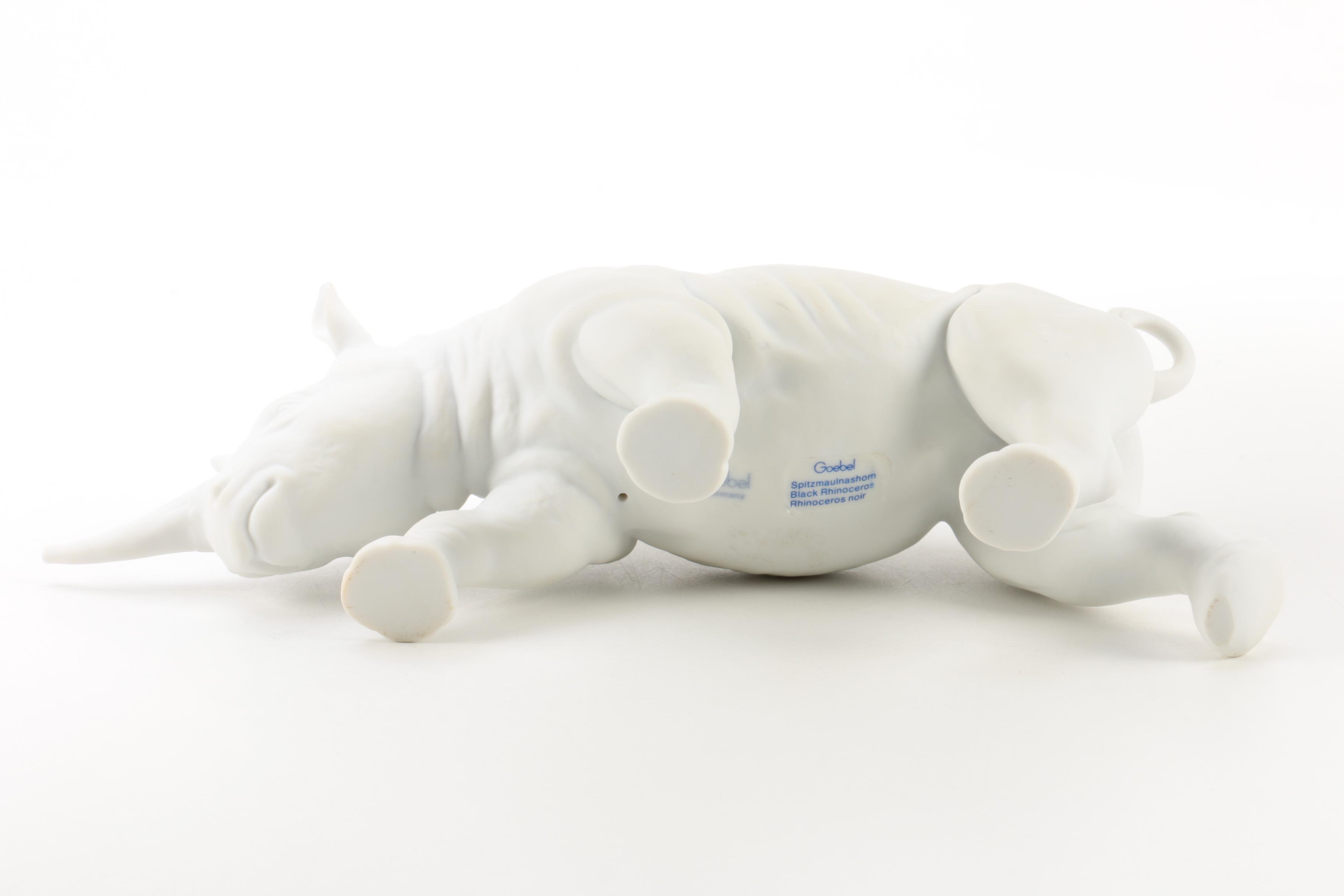 Goebel Bisque Porcelain Rhinoceros Figurine