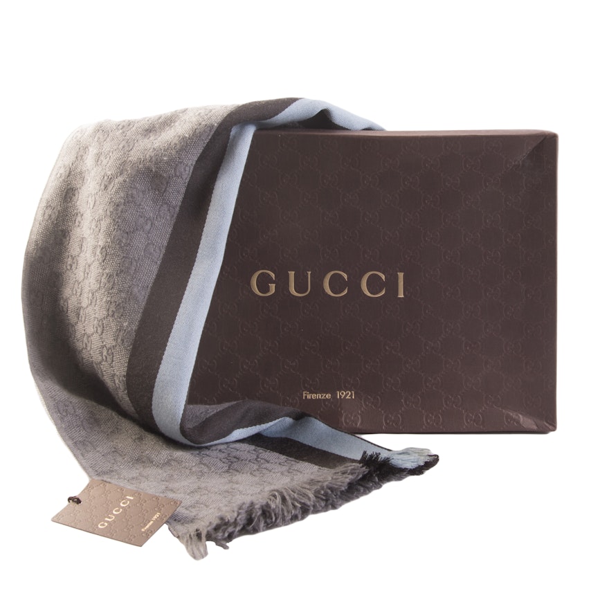 Gucci Verbier Wool and Silk Blend Scarf