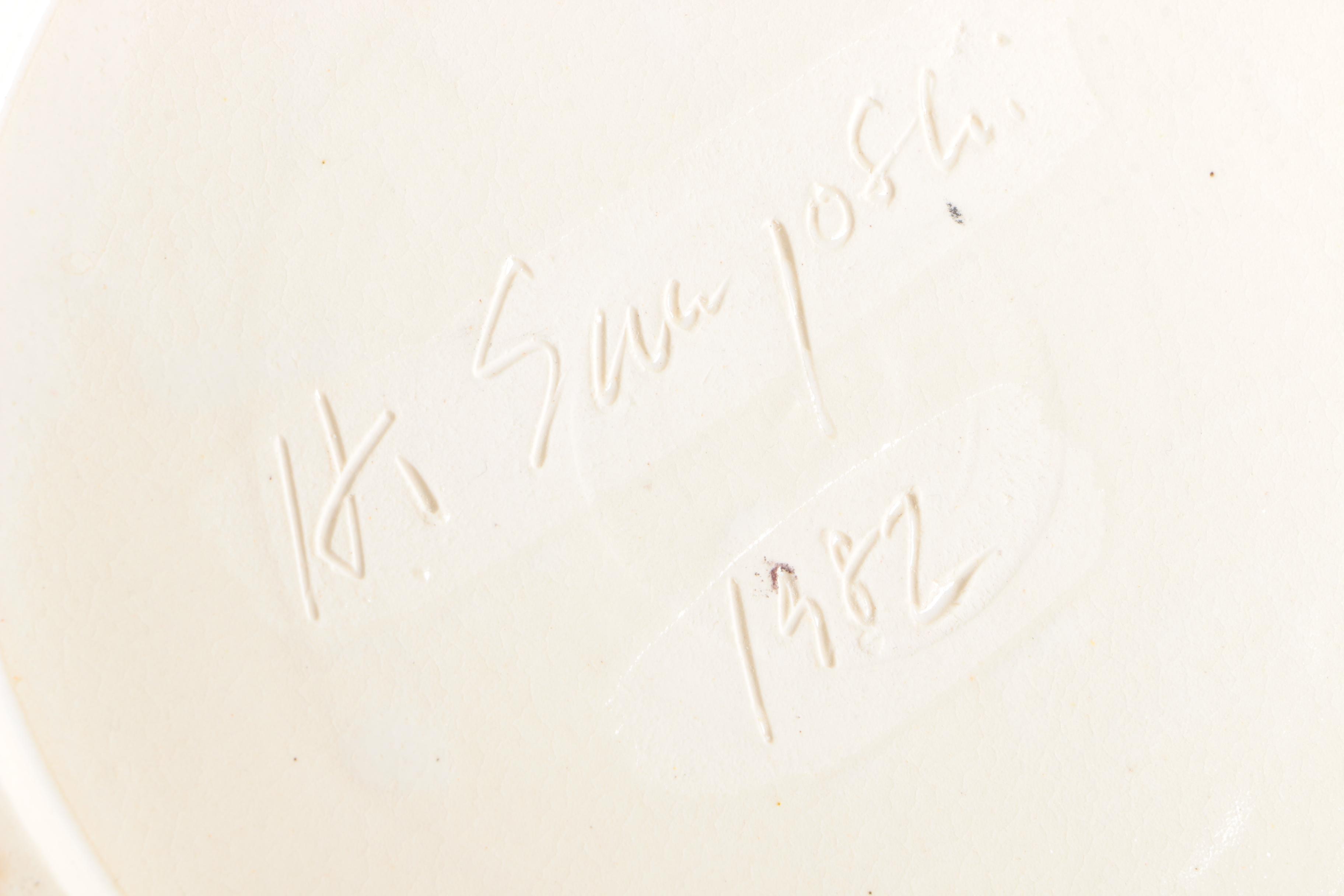 H. Shiyoshi Hand Thrown Porcelain Serving Bowl