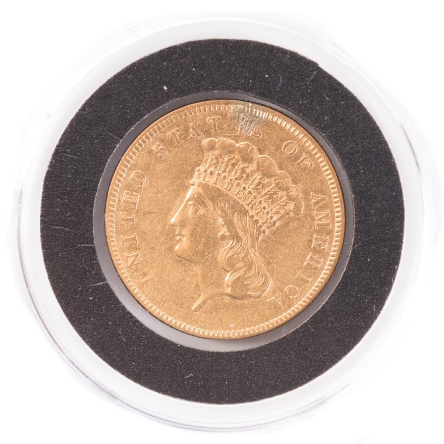 1855 Indian Princess Head $3 Gold Coin