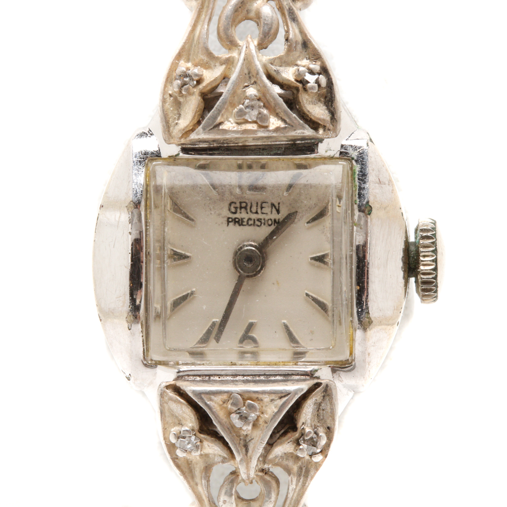Vintage Diamond Accent Gruen Watch