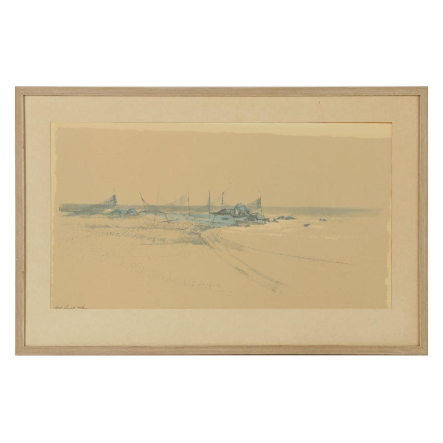 Hans Fellenius Limited Edition Offset Lithograph "Fiskeläge"