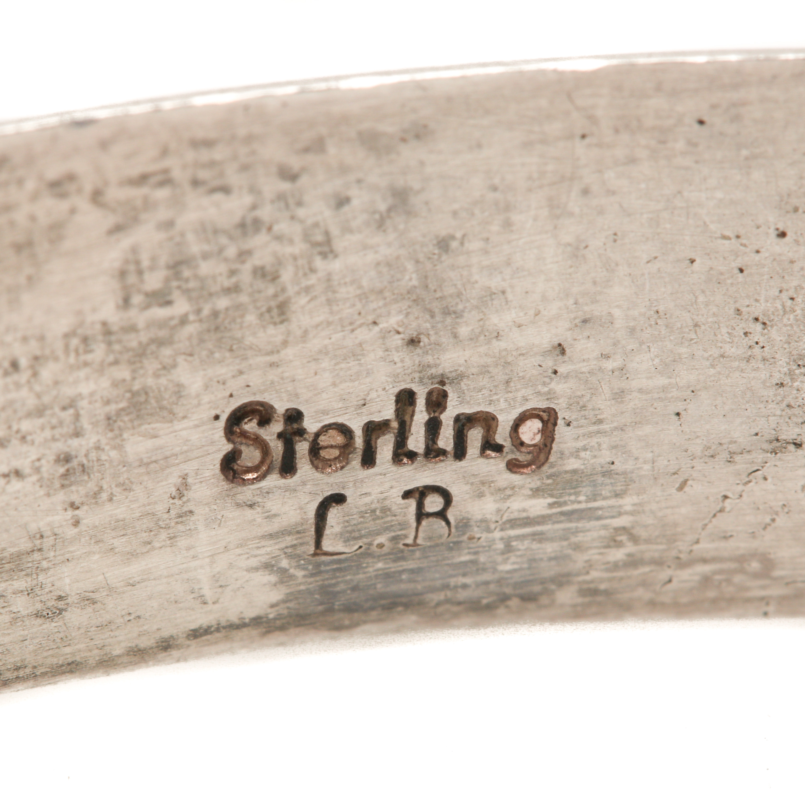 Sterling Silver Bangle Bracelet and Mexican Peacock Brooch Including Turquoise