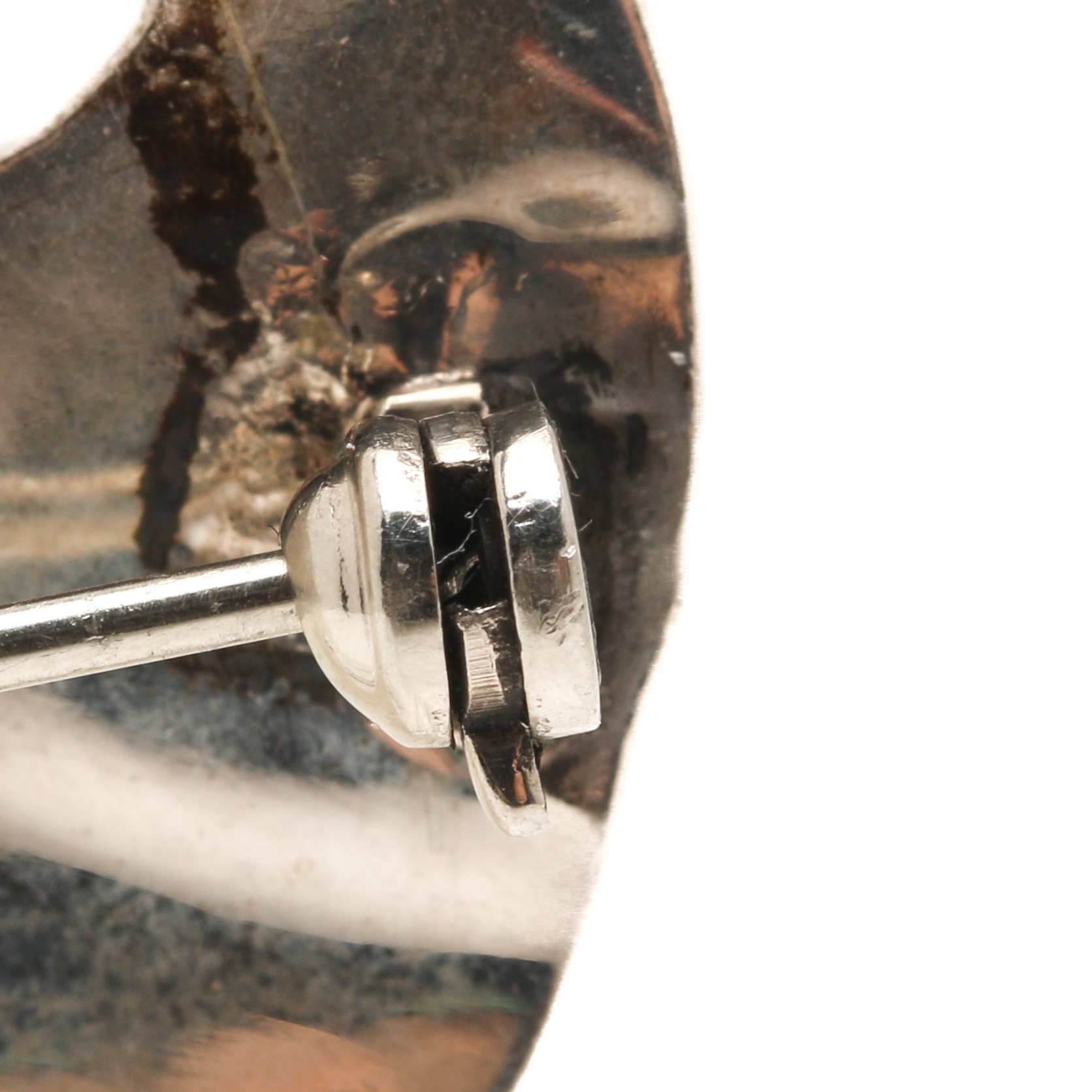 Sterling Silver Bangle Bracelet and Mexican Peacock Brooch Including Turquoise